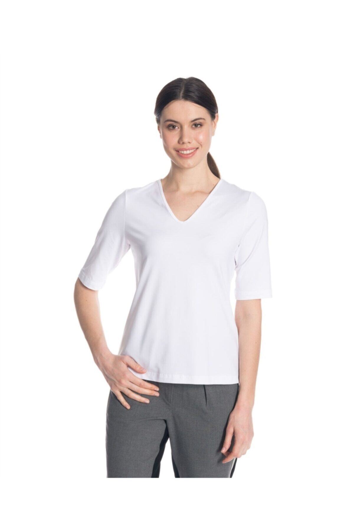 Bulalgiy Kadın Beyaz Basic Tişört - Bga632105