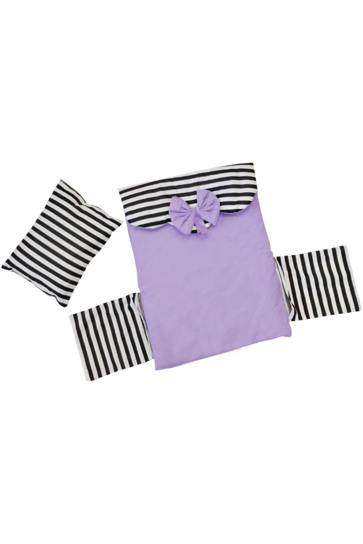 Mavienerji Bebek Alt Açma Minderi Bebek Bakım Minderi Yastıklı Çepli Mor