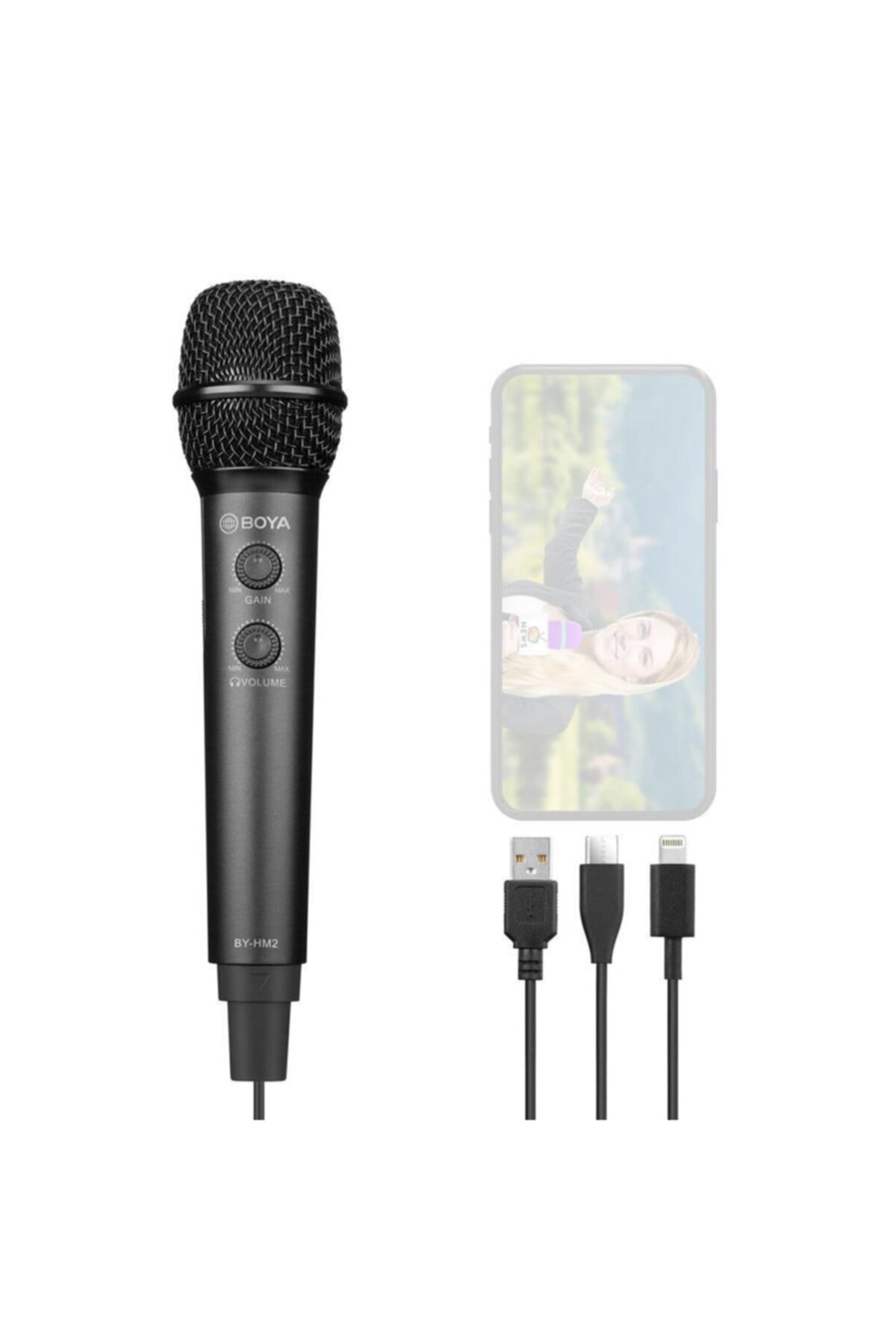 BOYA By-hm2, Iphone Se Telefon Uyumlu El, Sahne Mikrofonu