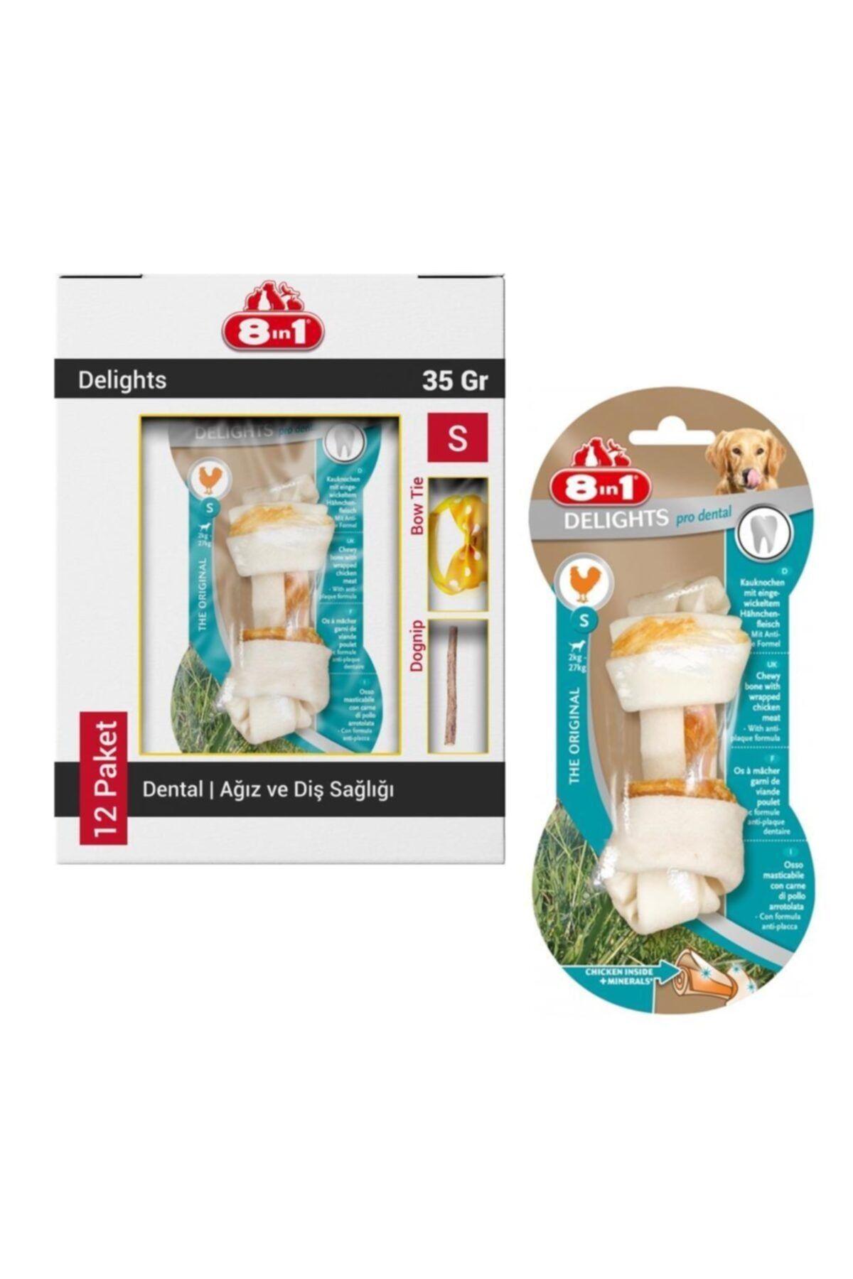 8in1 Delights Dental Tartar Önleyici Köpek Kemiği 12x35 gr