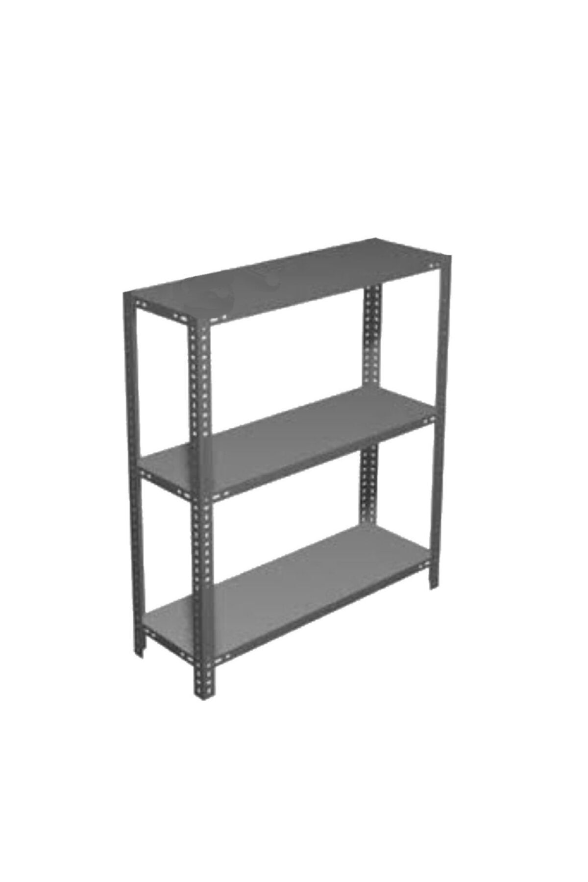 AçıkMağazam Güneyraf 3 Katlı Galvaniz Üzeri Fırın Boya Gri Çelik Raf Arşiv Depo Kiler Rafı 43x75x100