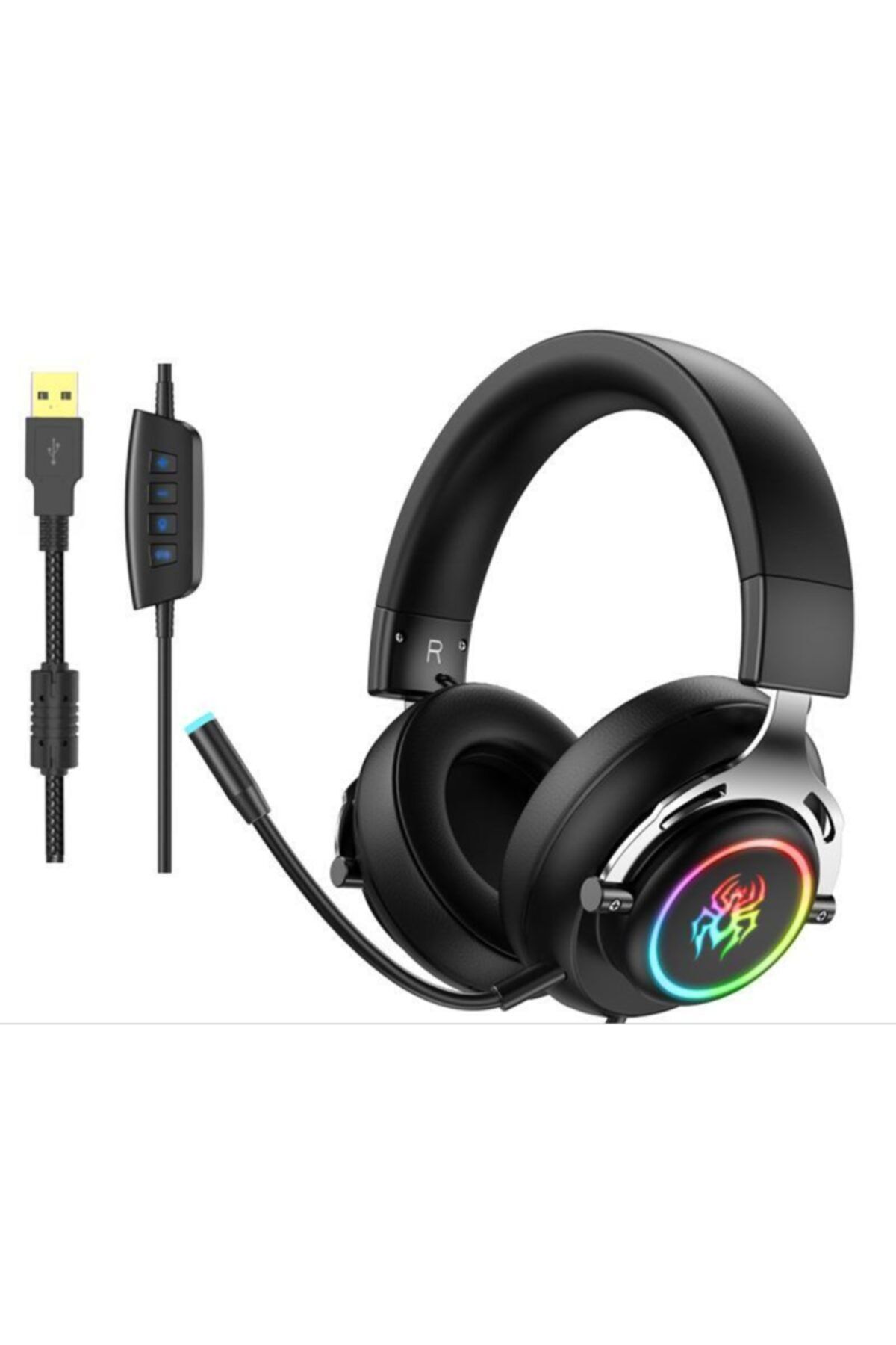 JUNGLEE Usb Girişli Profesyonel Oyuncu Kulaklığı 7.1 Kanal Rgb Işıklı Yoro G60