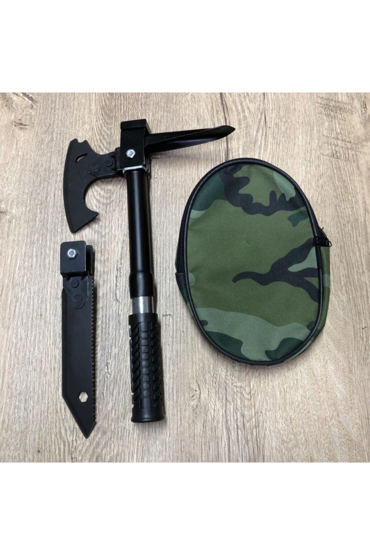 Axe Tools Süper Pratik Sökülüp Katlanan Minik Askeri Çelik Balta Çekiç Çapa Bıçak Testere Seti