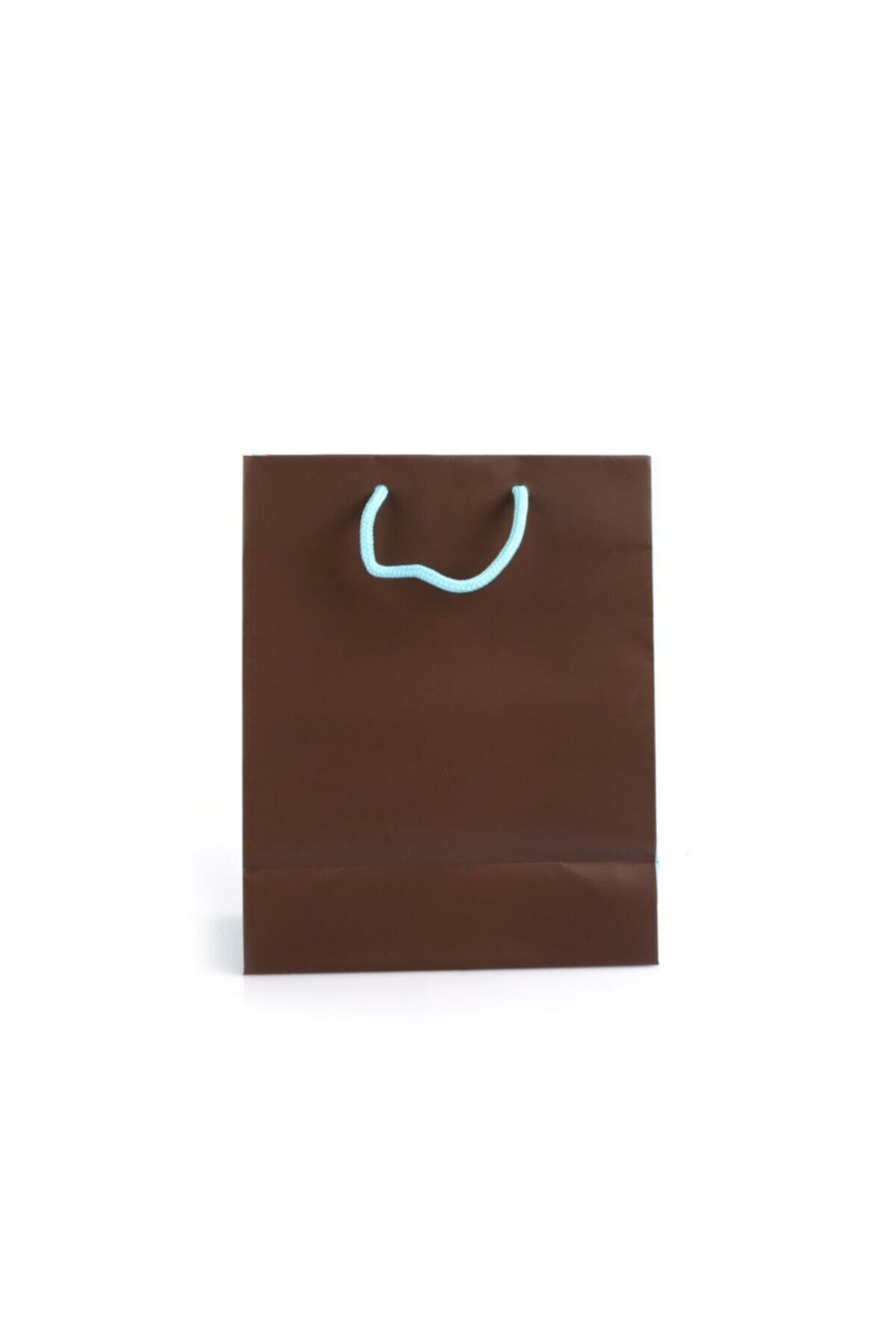 PAKETPARTİ Ith.kağıt Çanta Kahve-mavi 20x10x25(10'lu)