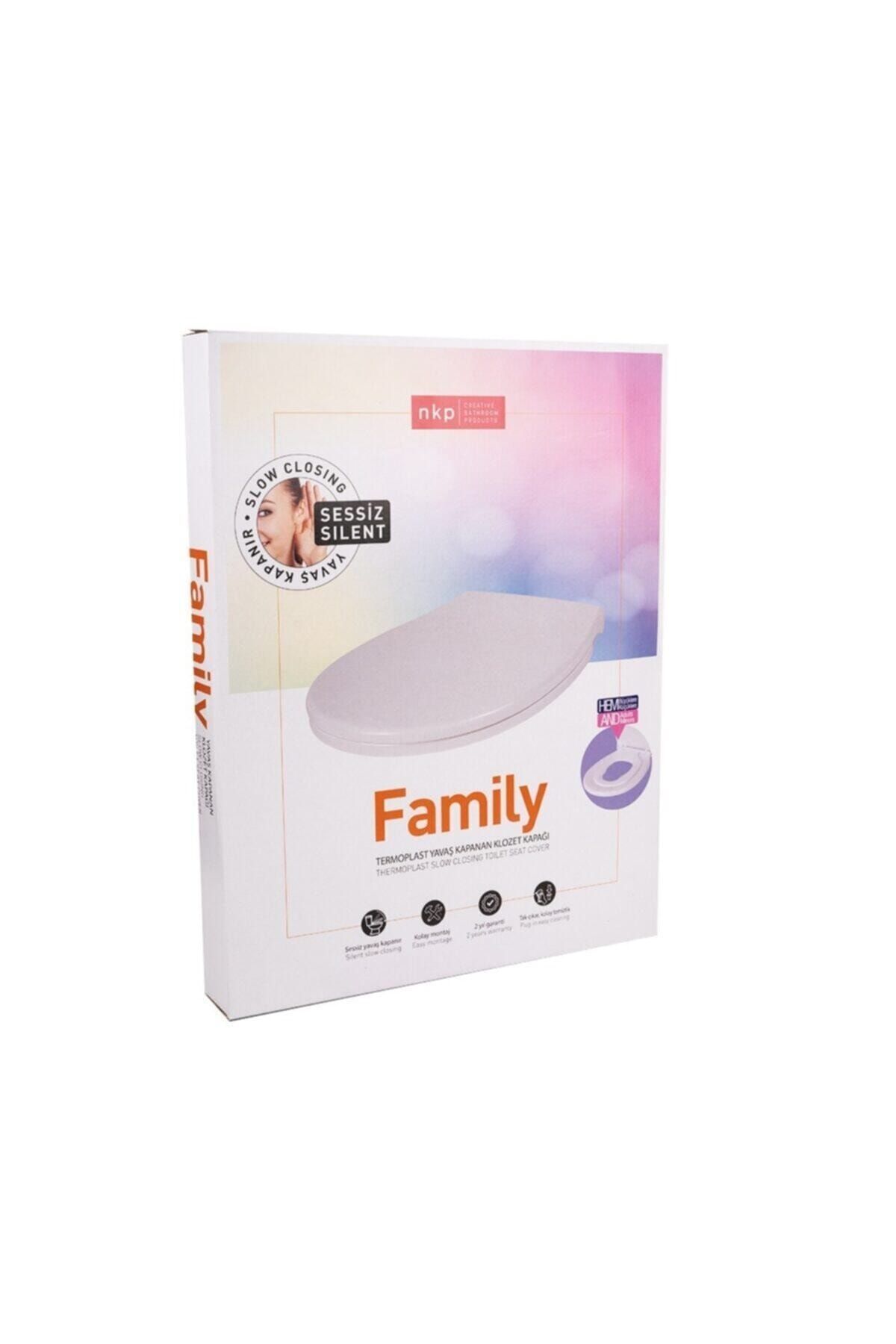 NKP Family Çucuklar Için Adaptörlü Yavaş Kapanır Mıknatıslı Klozet Kapağı