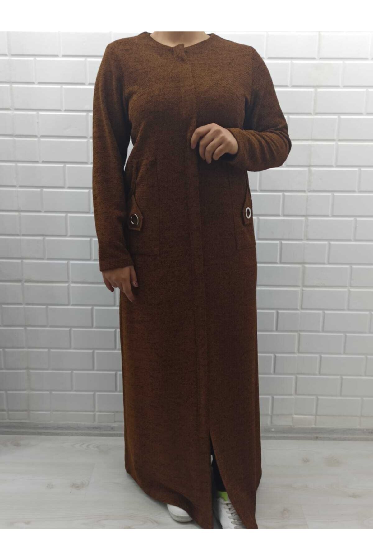 İnce Tekstil Giyim Taba Arakadan Detaylı Pardesü