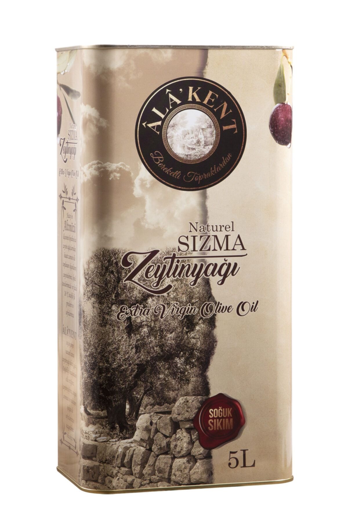 ALAKENT Soğuk Sıkım Naturel Sızma Zeytinyağı 5lt