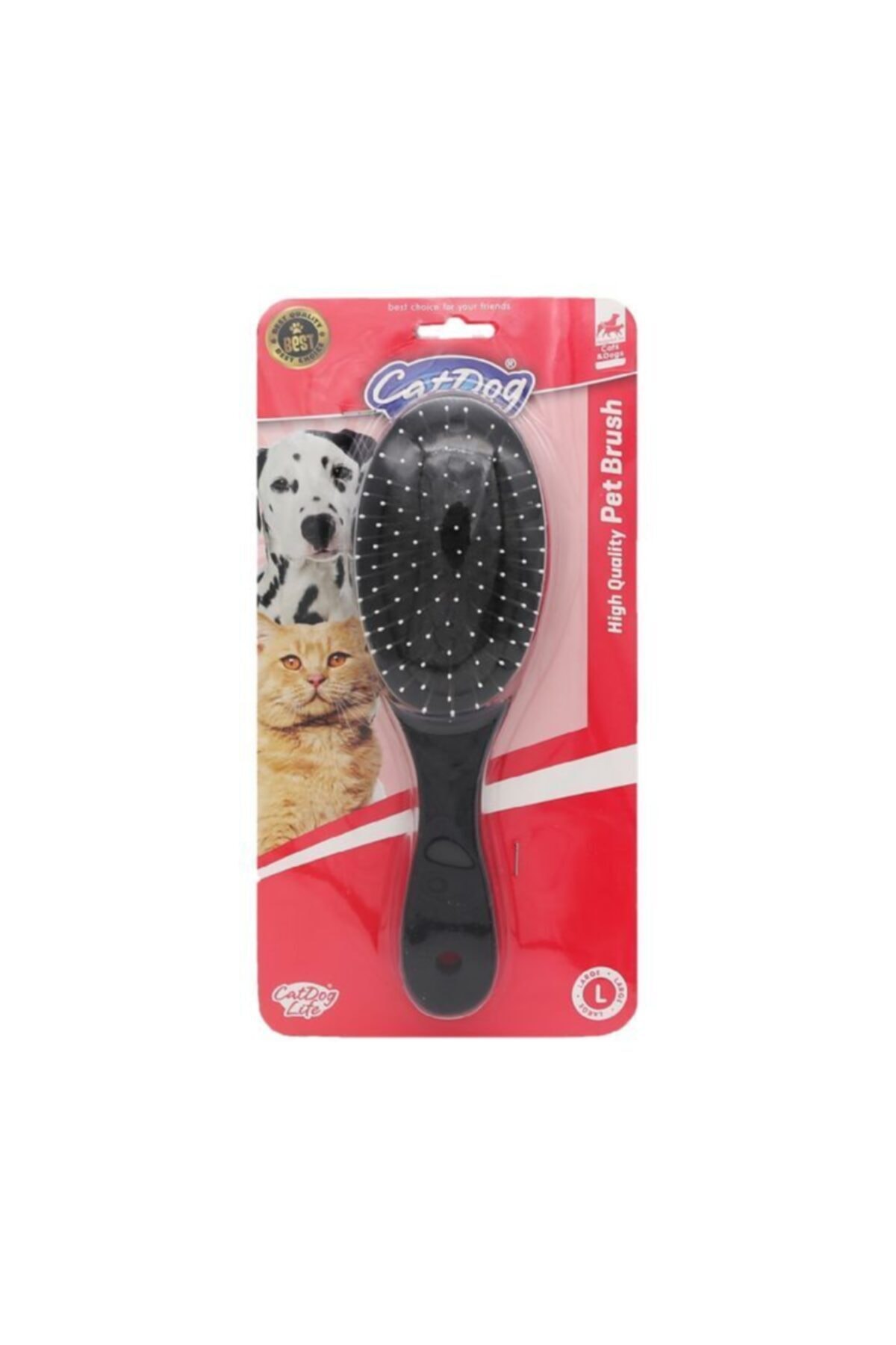 Catlife Ahşap Saplı Çift Traflı Kedi Köpek Fırçası Large