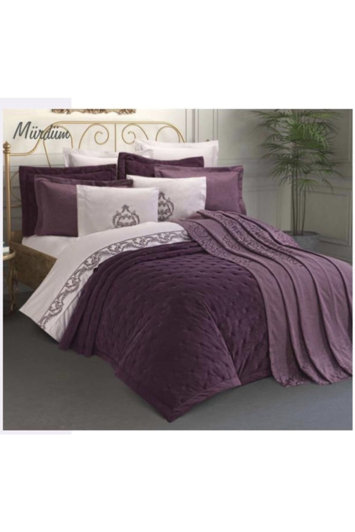 Özdilek Mürdüm Çeyiz Seti Polca