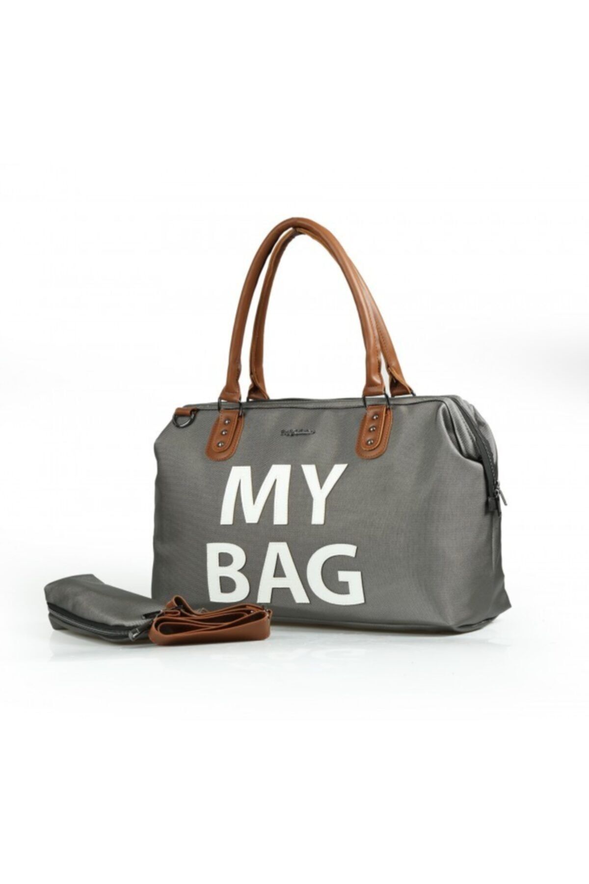 MY Collection 7070 My Bag Deri Anne Bebek Çantası Gri