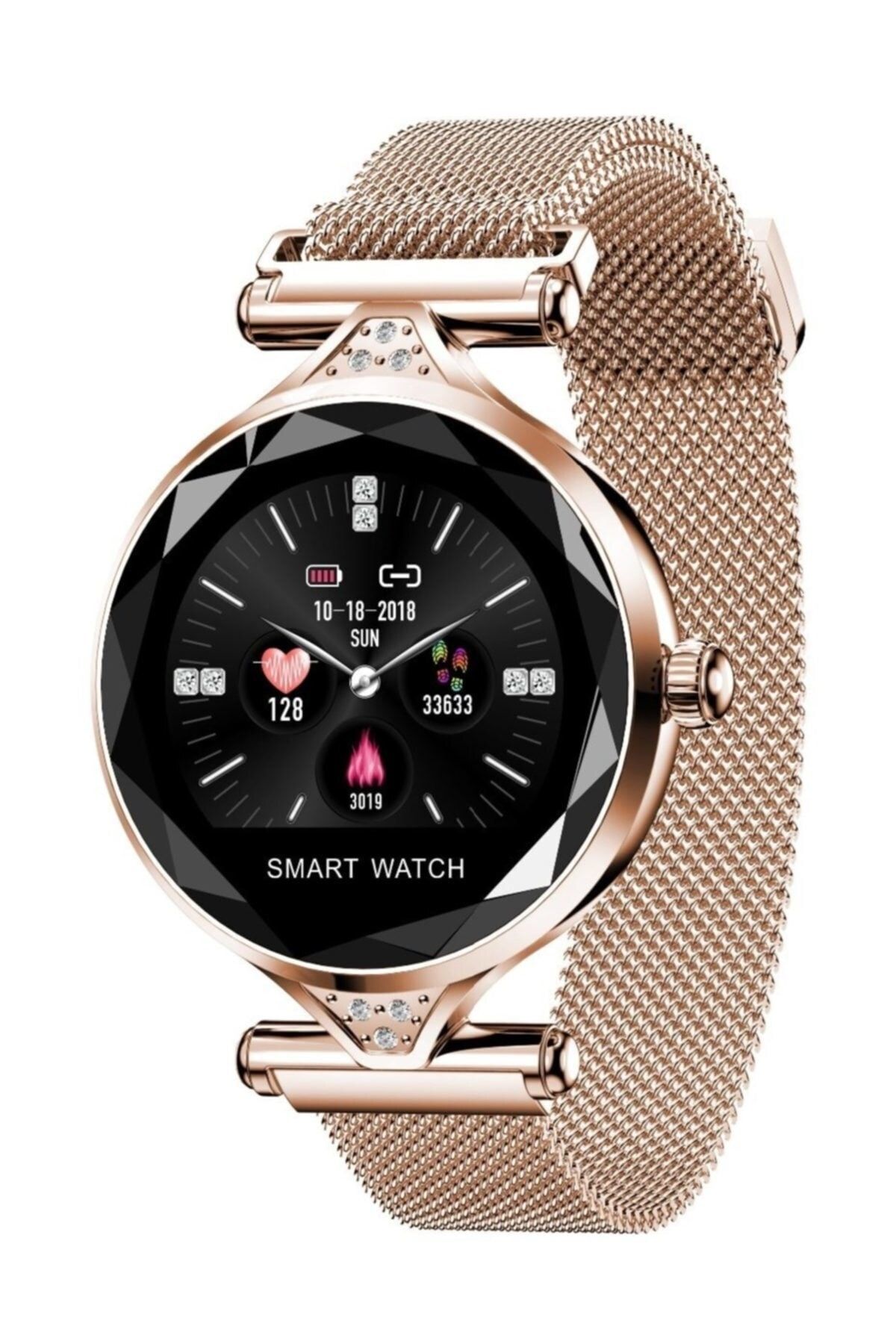 pazariz H1 Smart Watch H1 Bayan Akıllı Saat Nabız Ölçer Uyku Ve Spor Faaliyetleri Gold Renk