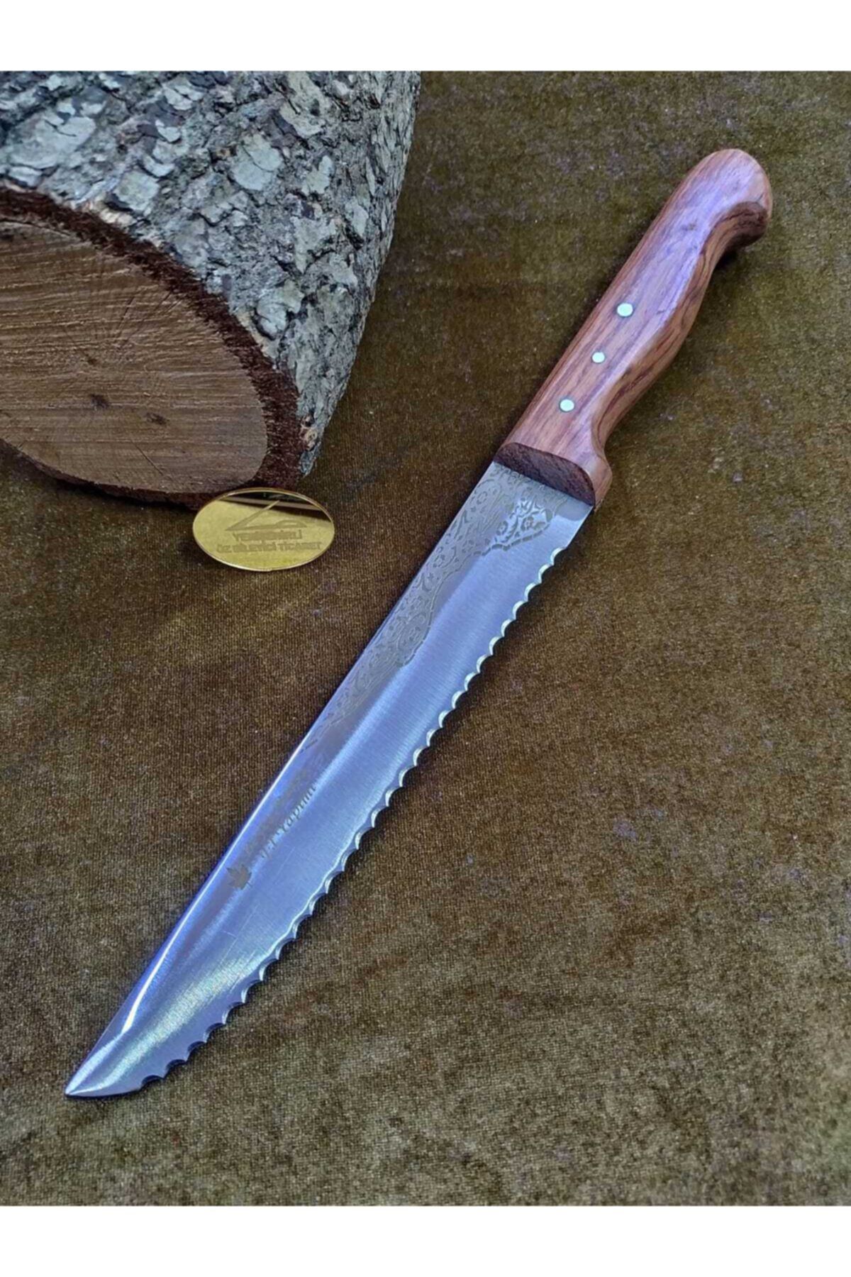 taşçı Bursa El Yapımı Tırtıklı Ekmek Bıçağı 27 cm