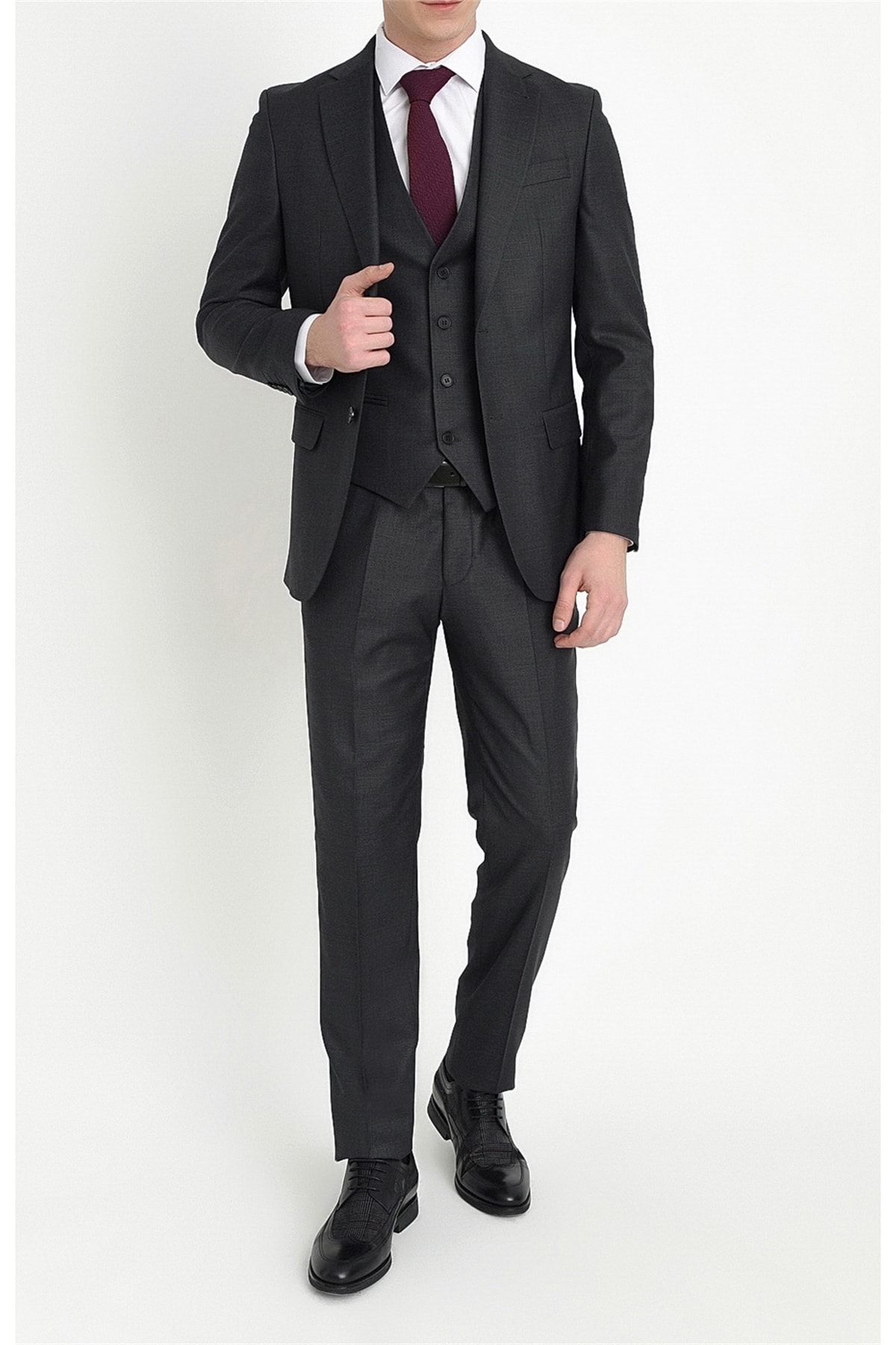 Efor Erkek Antrasit Slim Fit Klasik Takım Elbise Tk 786