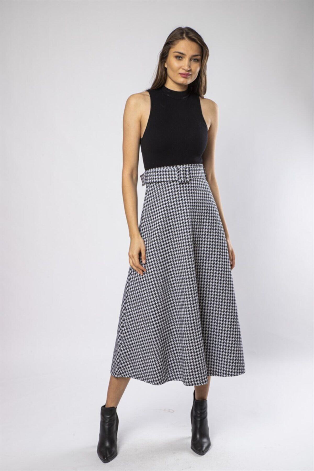 Rimel Mod Kazayağı Desen Etek