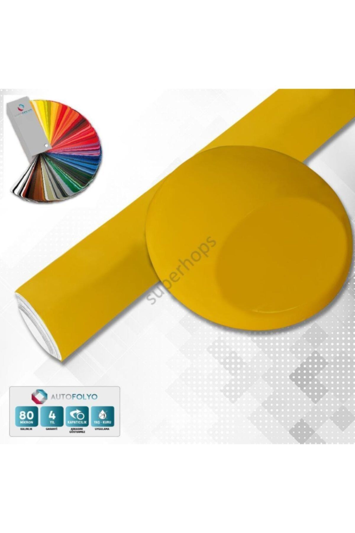 AUTOFOLYO Mat Koyu Sarı Folyo 61 Cm-1 Metre