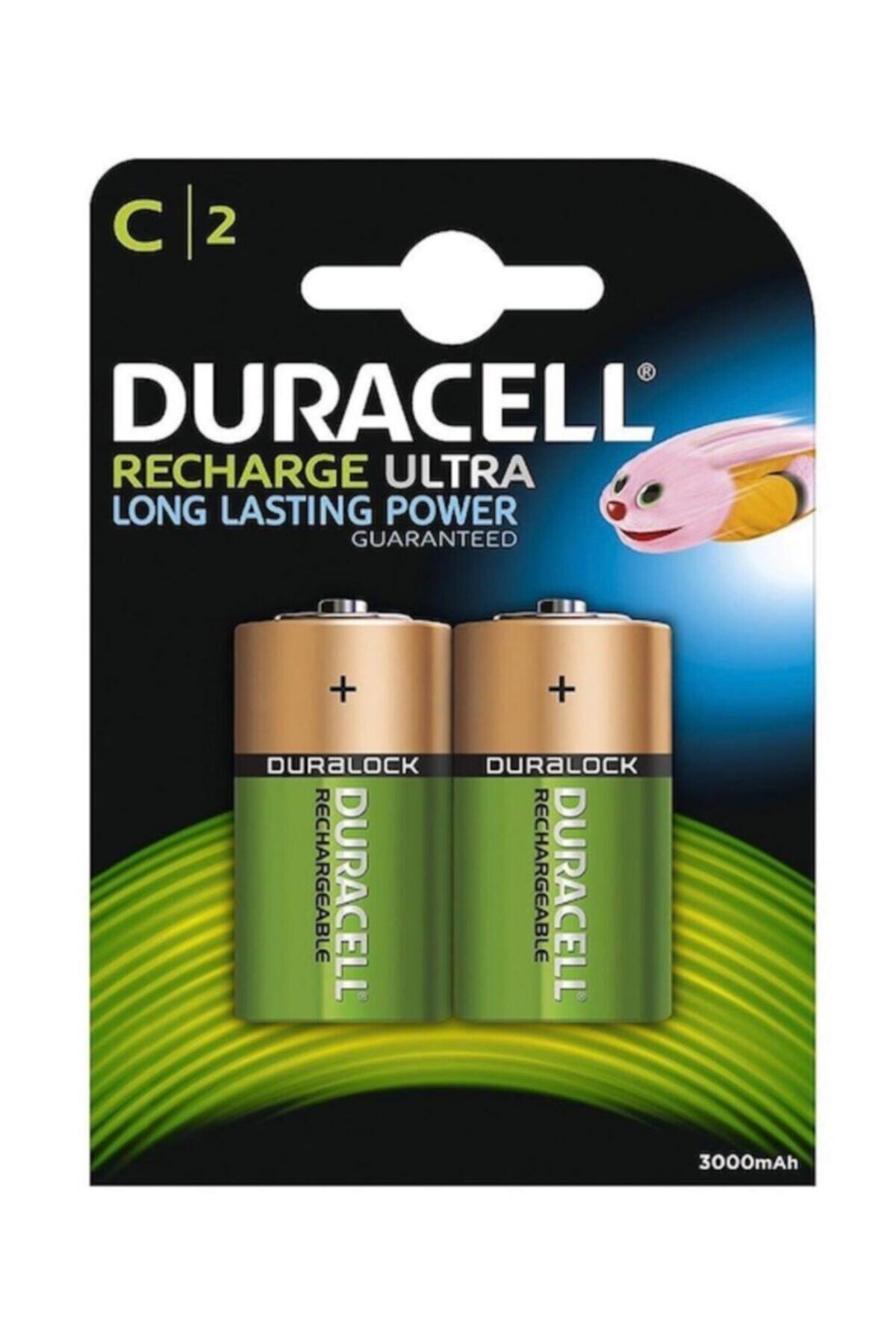 Duracell 3000 Mah Şarjlı C Boy Orta Şarj Edilebilir Pil 1.2 Volt 2li