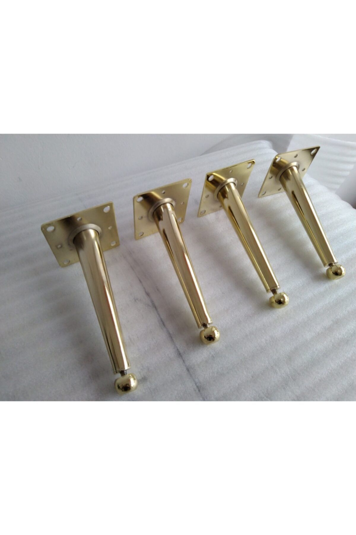 DEMONTEPARK 4 Adet-15 Cm-kanepe Ayağı, Tv Ünitesi Ayağı, Metal Ayak, Gold Renk Kaplama
