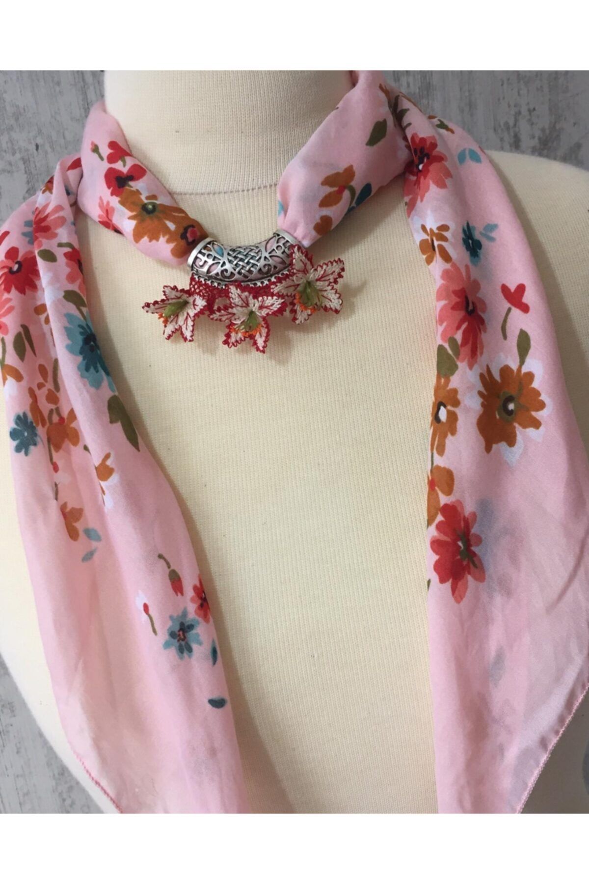 KAFTAN TAKI TASARIM Otantik Gümüş Kaplama Metalli Iğne Oyası Fular