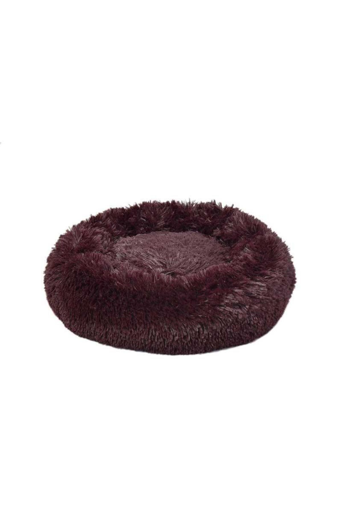 Dubex Ponchik Peluş Kedi Köpek Yatağı Bordo Xl