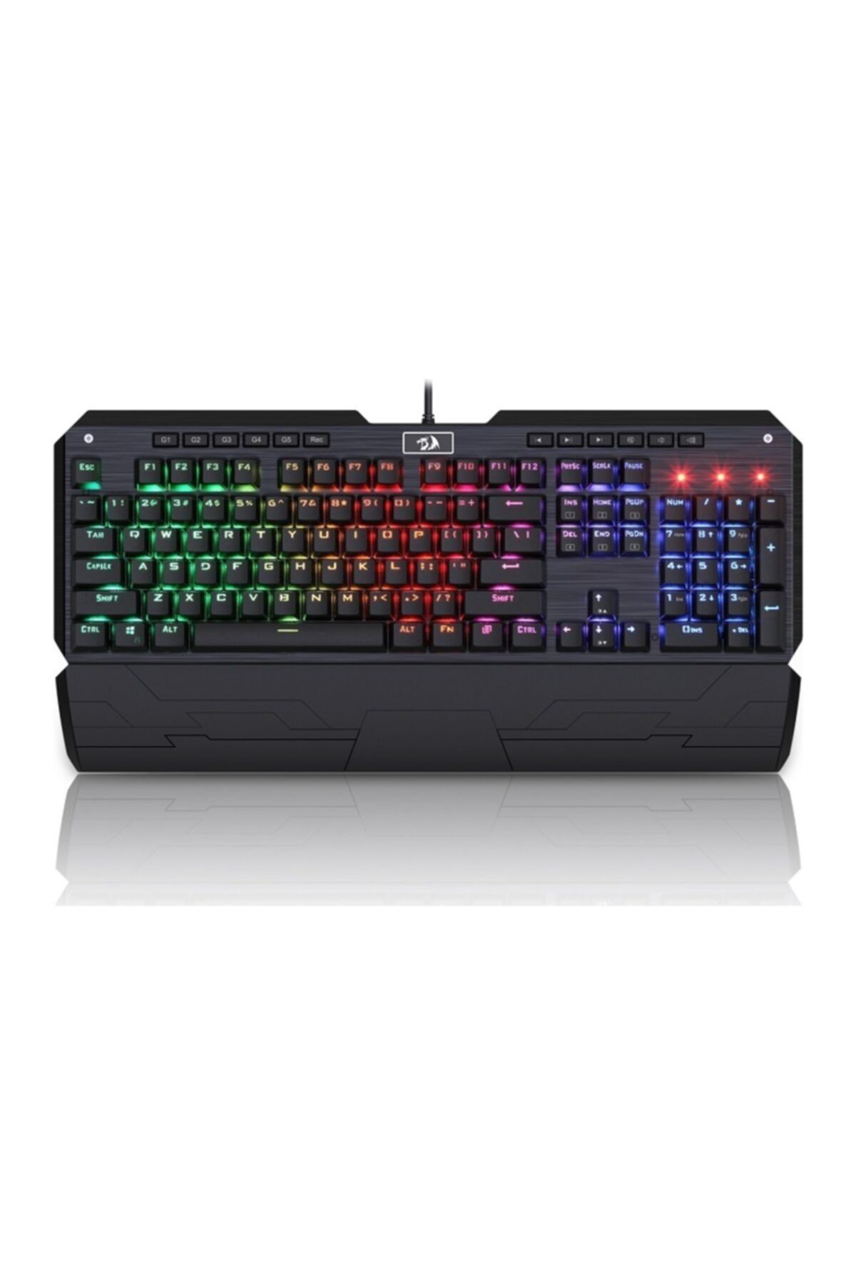 REDRAGON K555-1 Indrah Usb Q Trk Rgb Led Aydınlatmalı Mekanik Siyah Gaming Klavye