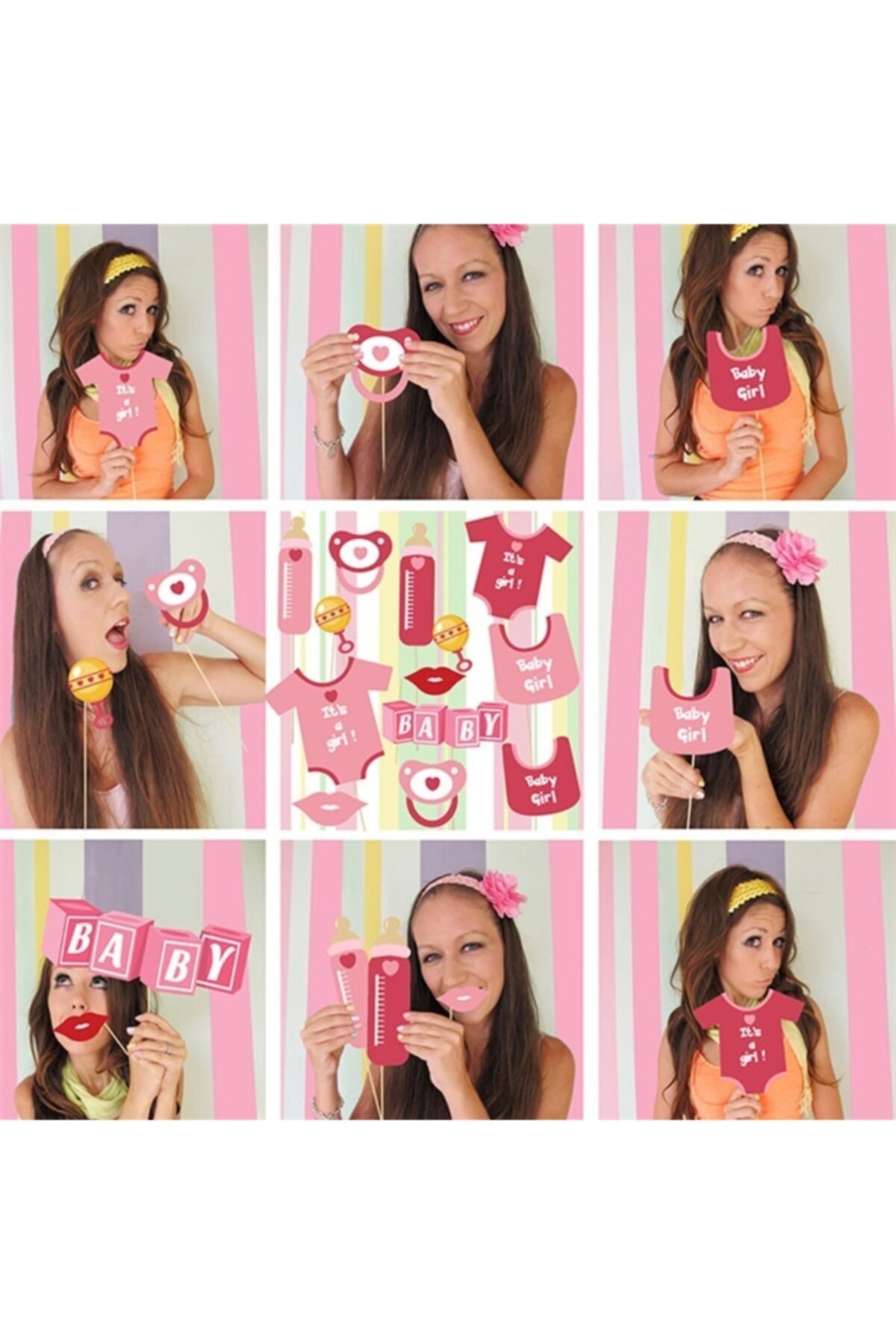 PARTİ SEPETİ Baby Girl Konuşma Balonu Seti