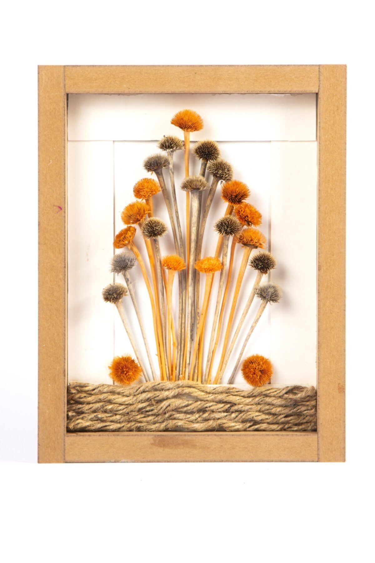 MiniHediye Kuru Çiçek Papatya 3d Tekli El Yapımı Çerçeve Tablo 26x20x2,5