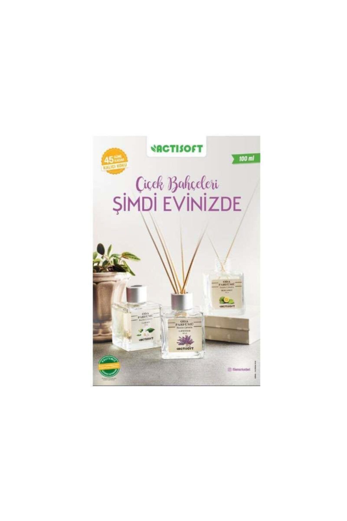 Aktisoft 100 ml Pudra Powder Bambu Çubuklu Oda Parfümü
