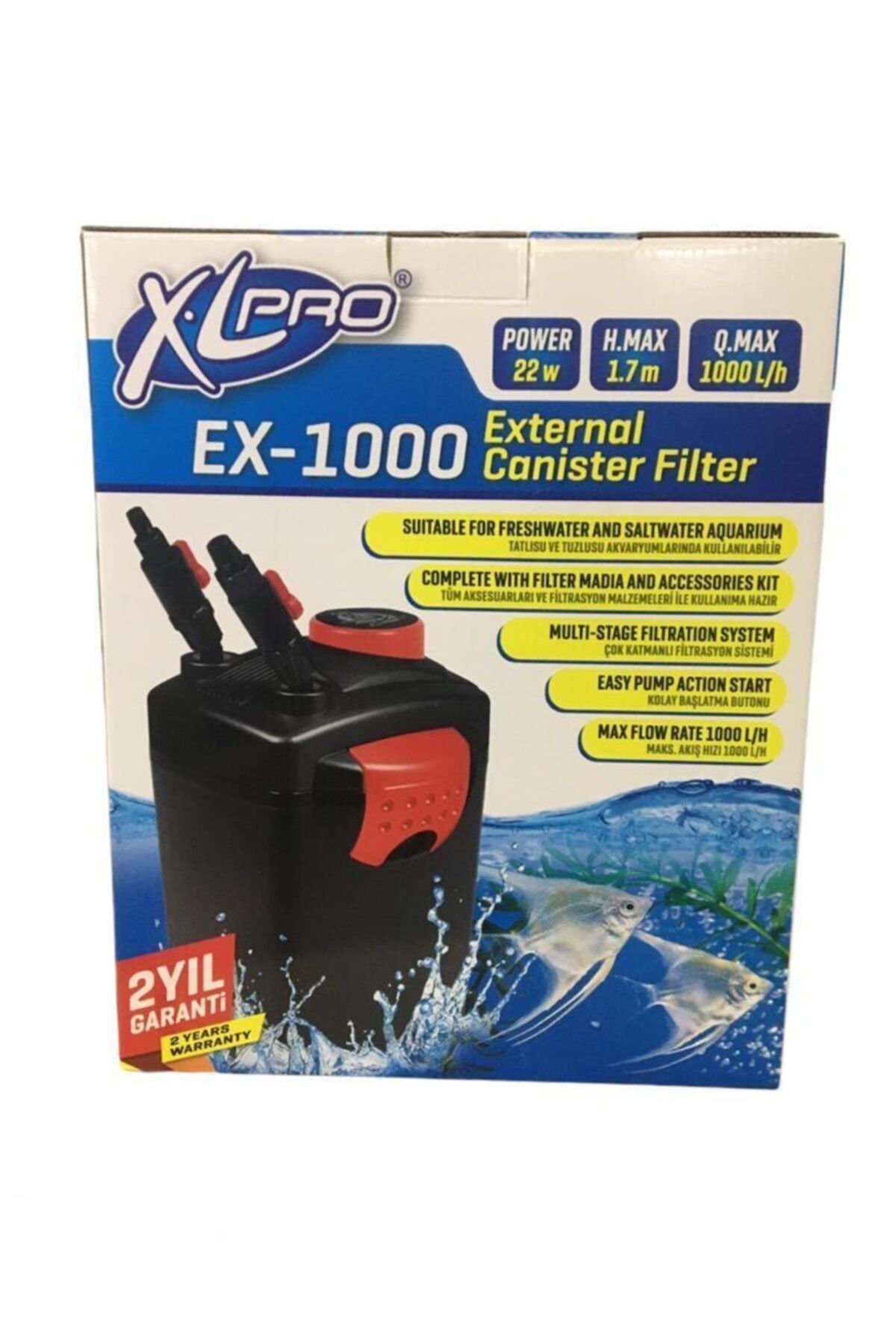 XLPRO Ex-1000 Akvaryum Dış Filtre 1000l/h Dolu