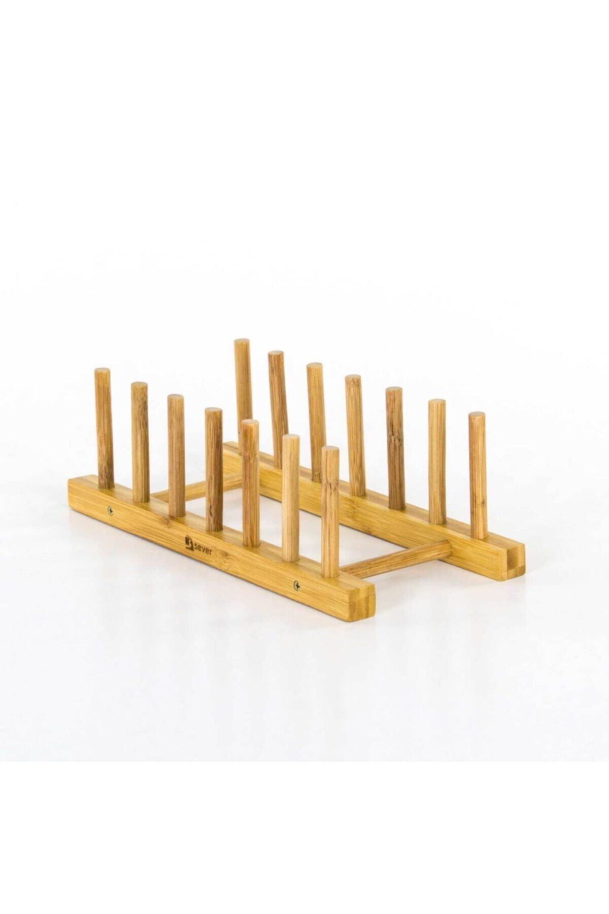 MATARMUTFAK Bambu Ahşap Tabaklık 6 Lı Tabak Standı