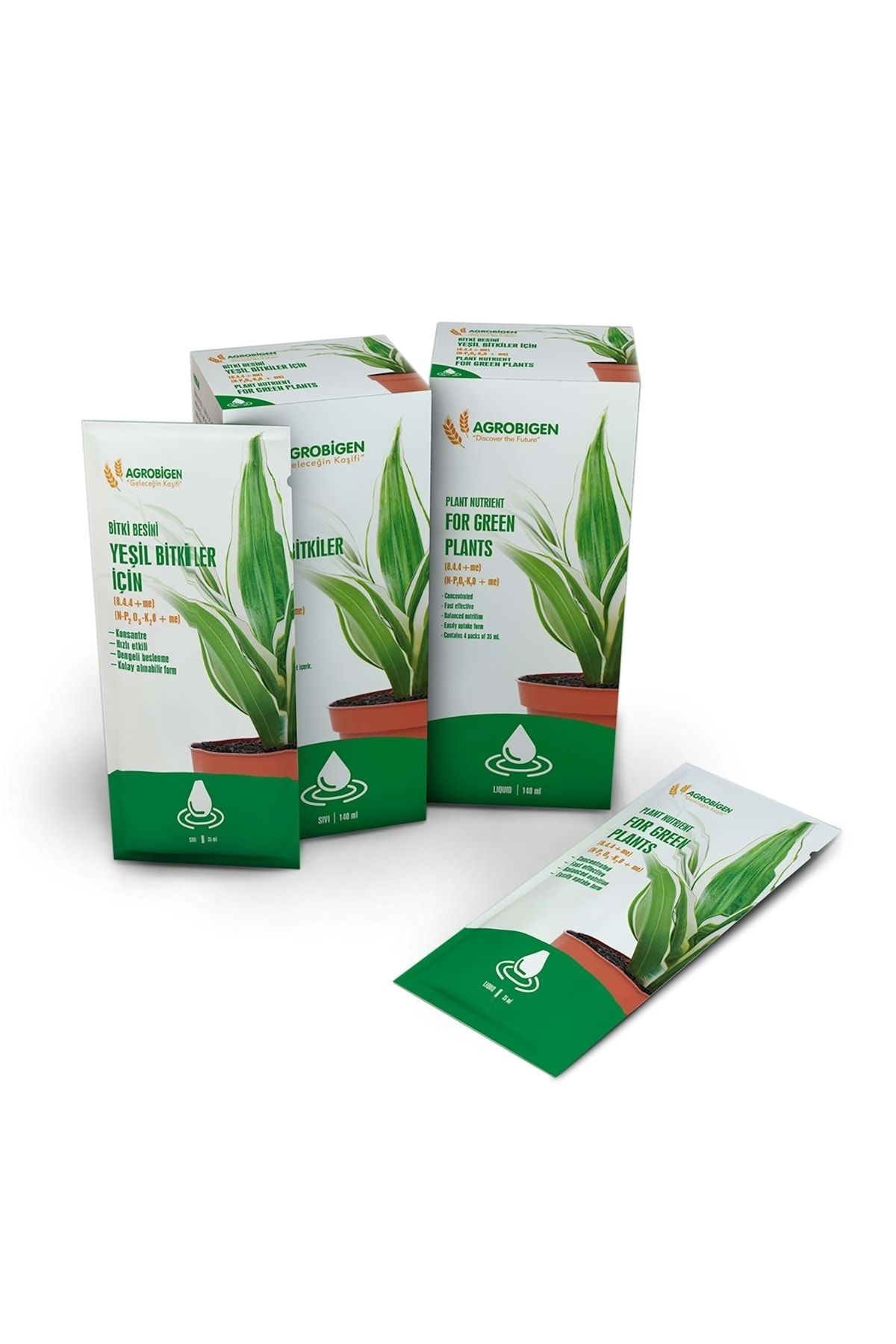 AGROBİGEN Yeşil Bitkiler Için Bitki Besini (sıvı-35 Ml X 4 Adet)
