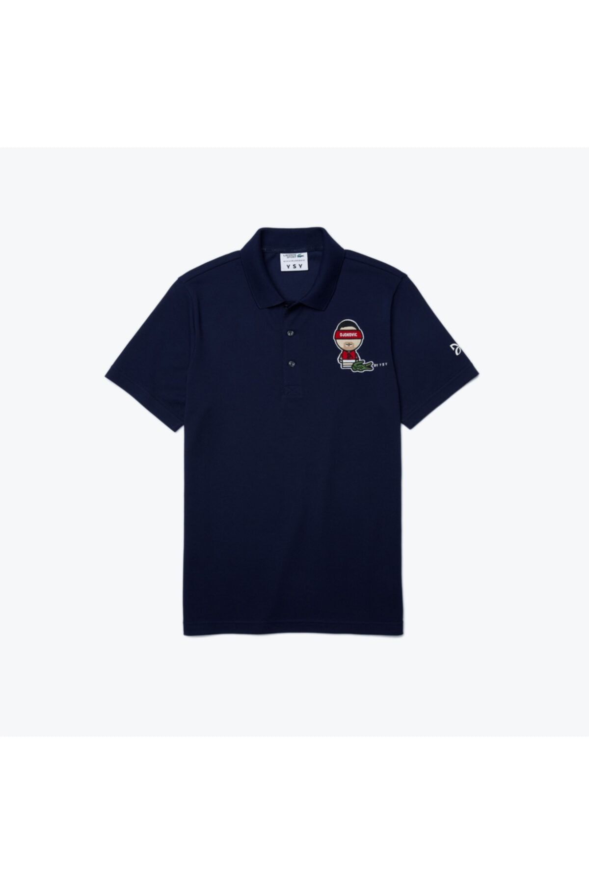Lacoste Lacoste Novak Djokovic X YSY Erkek Lacivert - Beyaz Polo