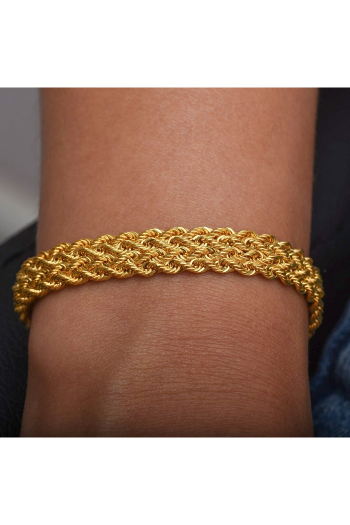Goza Jewellery Halat Örgü Iki Sıra Altın Bileklik