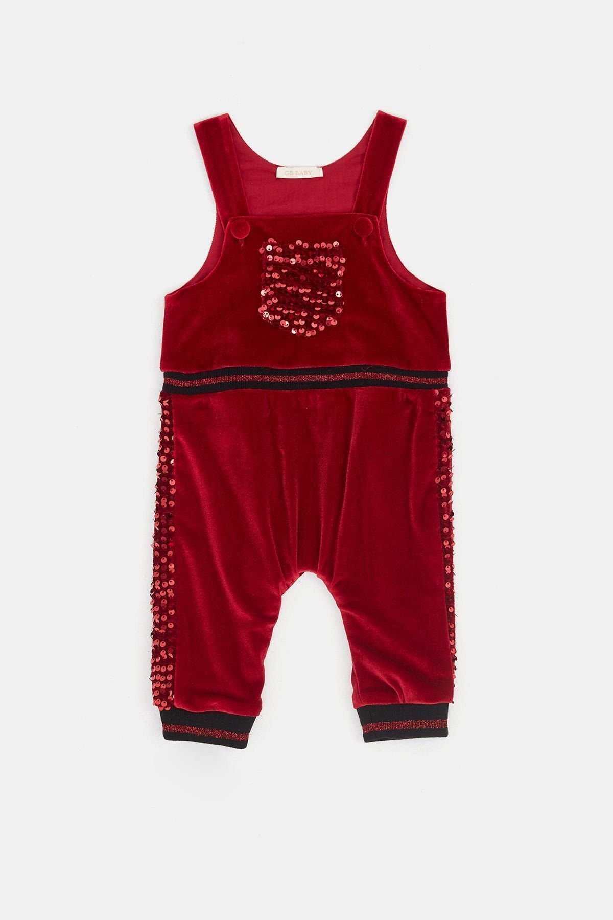 BG Baby Kız Bebek Kırmızı Salopet 20fw0bg2103