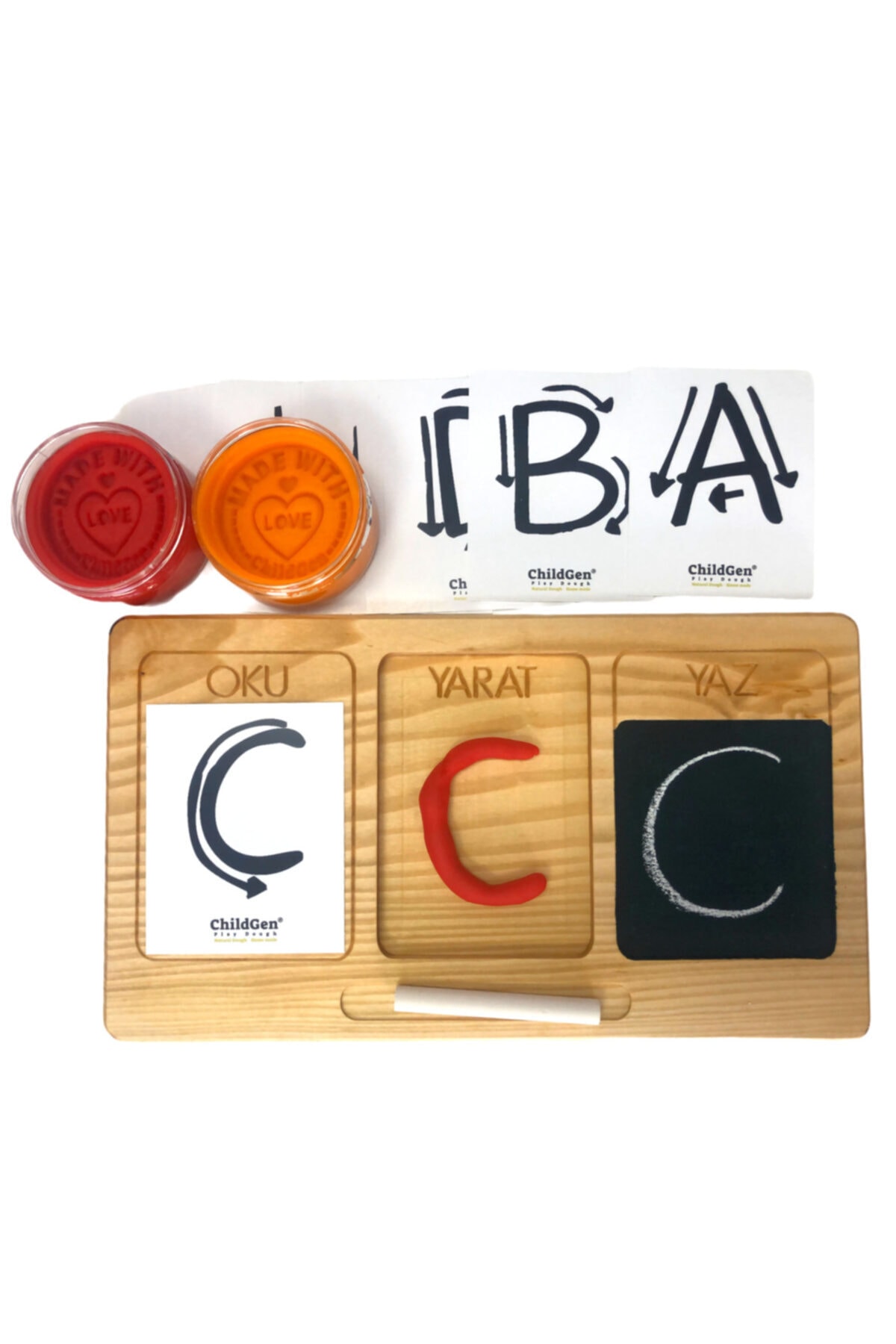 ChildGen Play Dough Ahşap Öğrenme Tepsi Seti