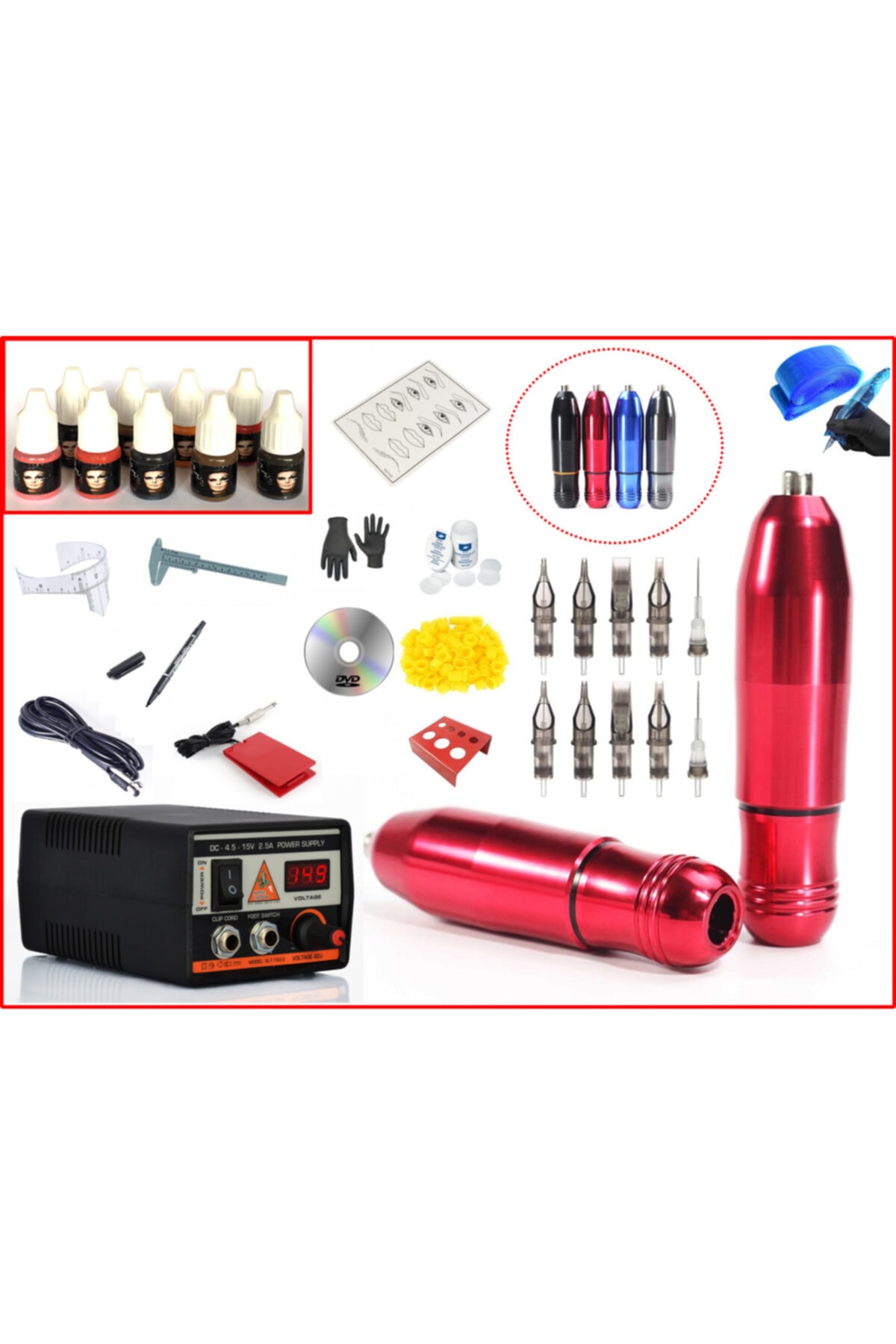 XLINETATTOO Xl-5340b Hybrıd Tattoo Pen Kalıcı Makyaj Makinası Seti - Mabuchı Motor
