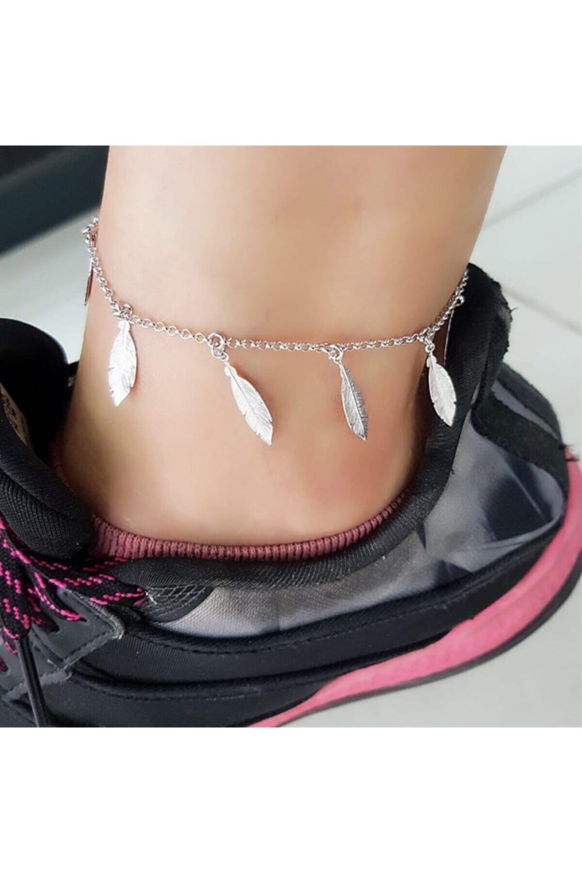 OSESHOP Tüy Figürlü Italyan Tasarımı Gümüş Halhal