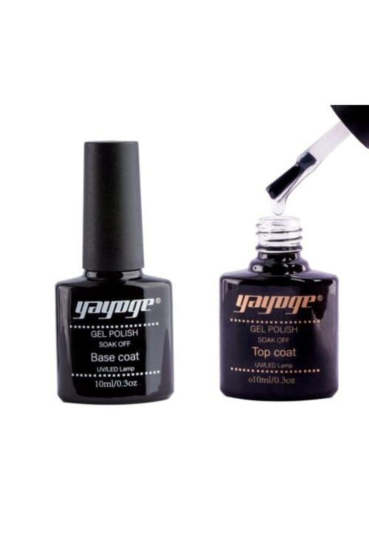 YAYOGE Rubber Base Coat 10ml Top Coat 10 ml -amerikan Marka Kauçuk Taban Cam Şişe