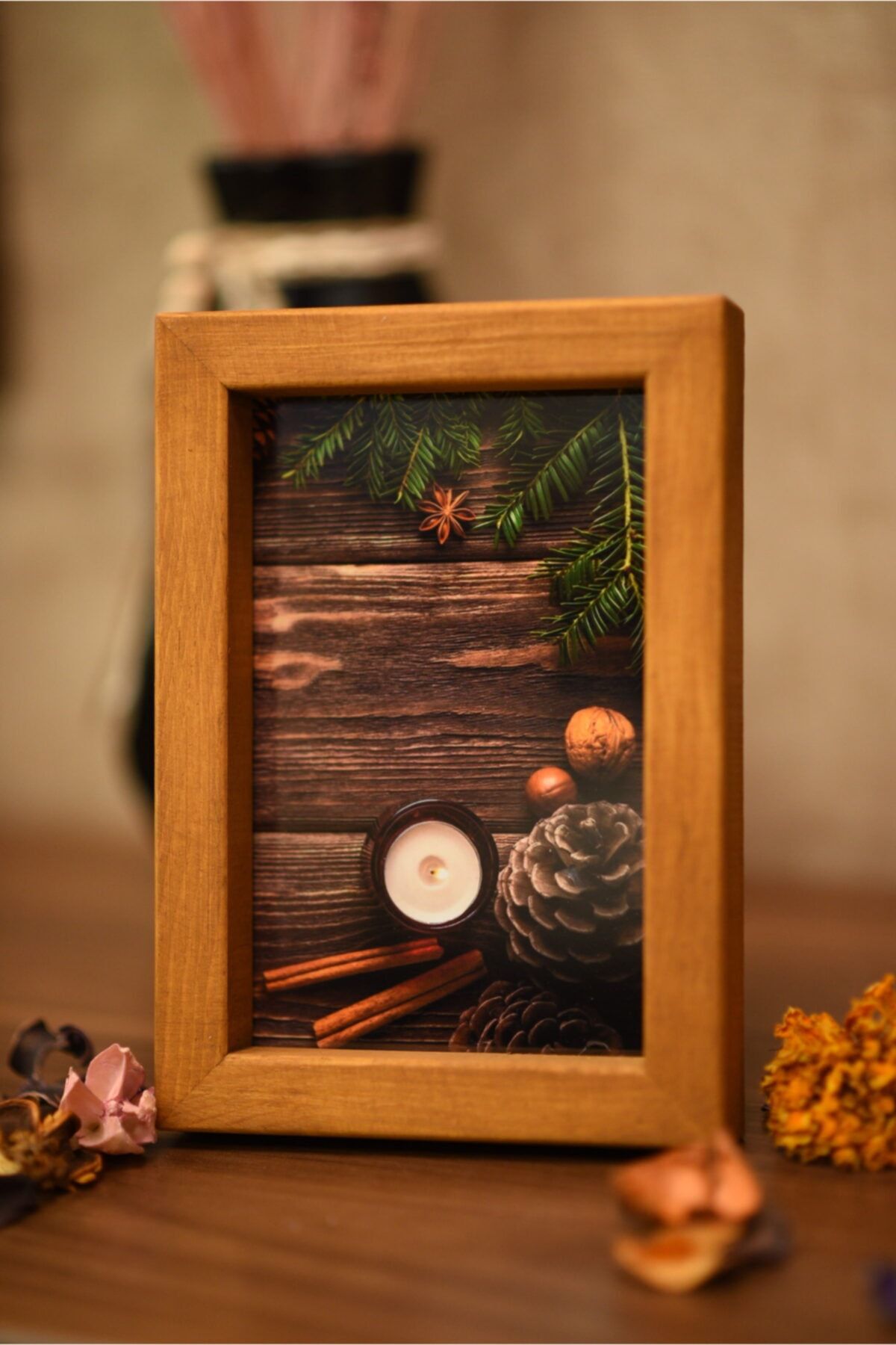 studyosercan2 Fotoğraf Çerçevesi 10x15 Ebatında Ahşap Çam Ağacı ( Camlı )