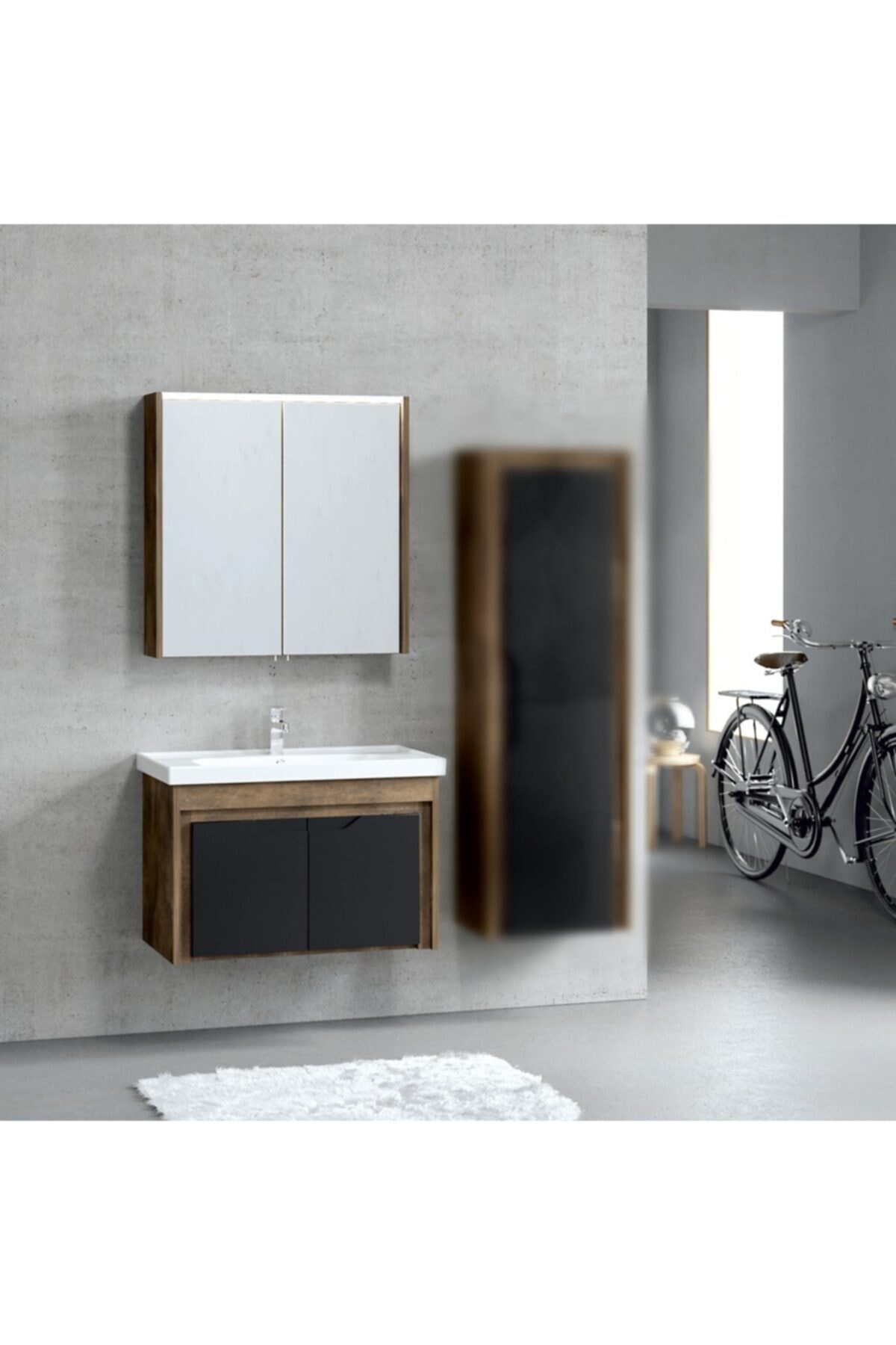 DENKO Cosmos 80 Cm Banyo Dolabı Takımı