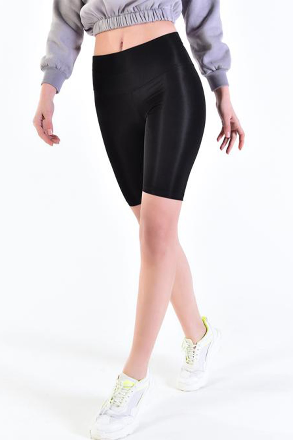 Marka Sportwear Yüksek Bel Toparlayıcı Bisikletçi Taytı / Şortu