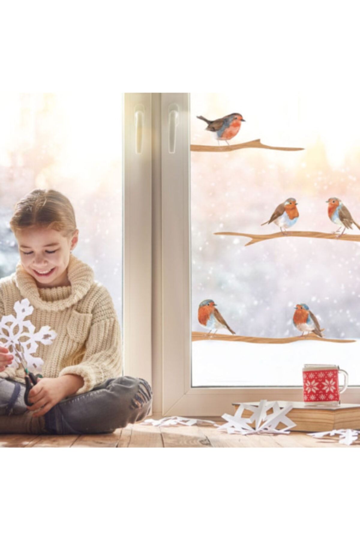 MyHappyPlace Kış Serçeleri Yeni Yıl Bebek Ve Çocuk Odası Dekoratif Çıkartma Sticker