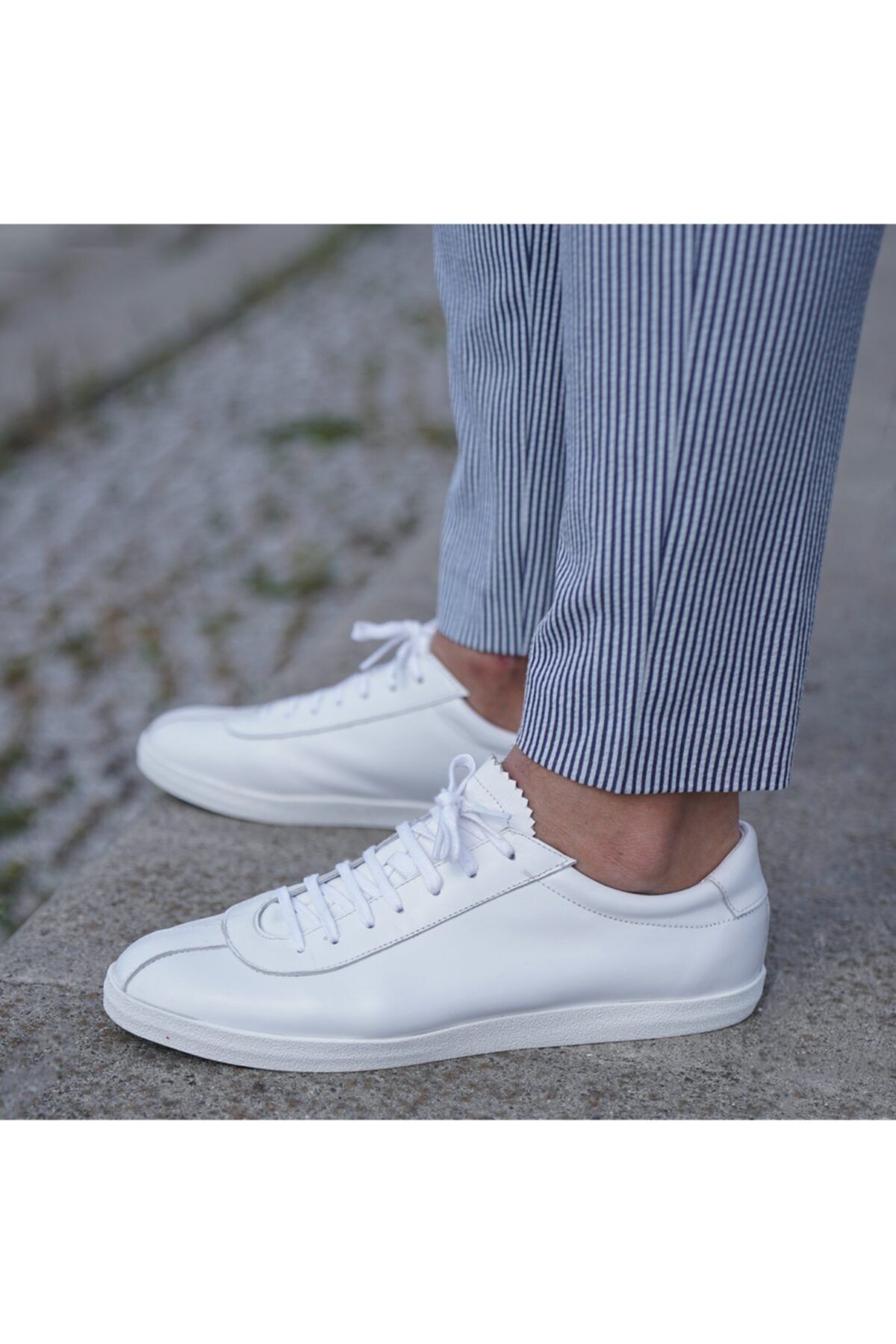 grj Yeni Sezon Erkek Bağcıklı Sneakers Günlük Spor Ayakkabı Beyaz-beyaz