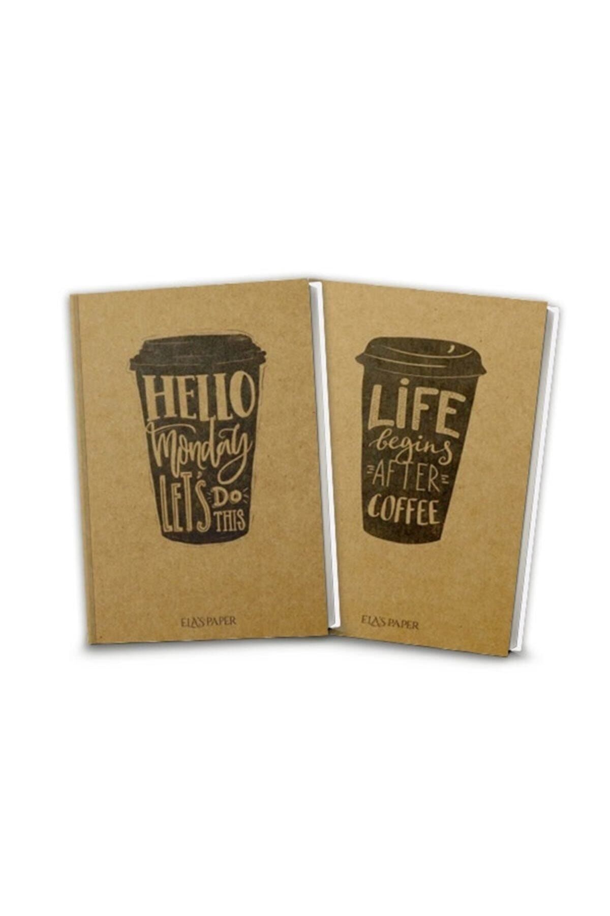 ELAS PAPER Coffee Düz Defter (2 Defter Takım) - Null