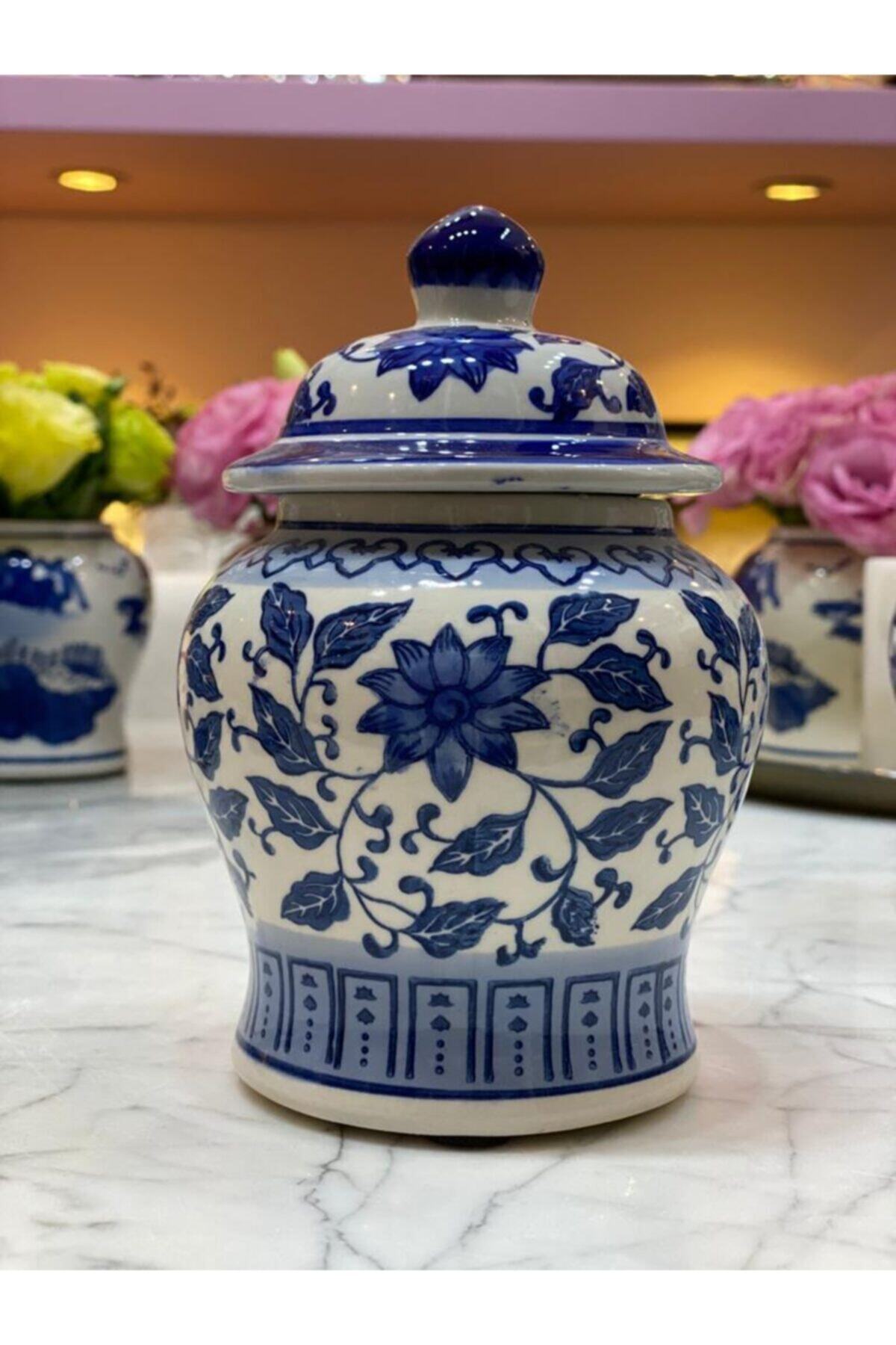 Dekordan House Bleu Blanc Flower Desen