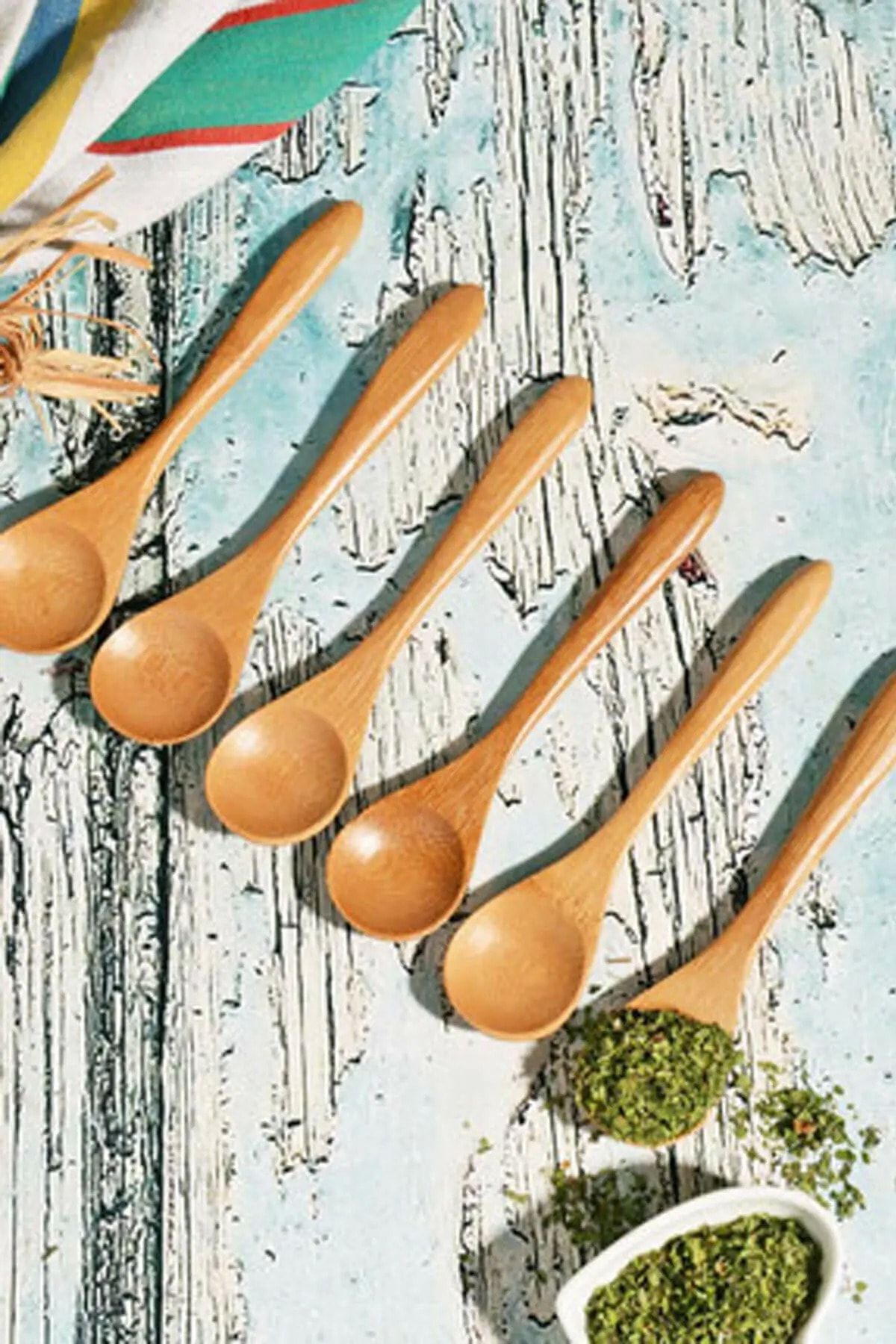 StarHome 6 Adet Lüx Bambu Baharat Kaşık Seti