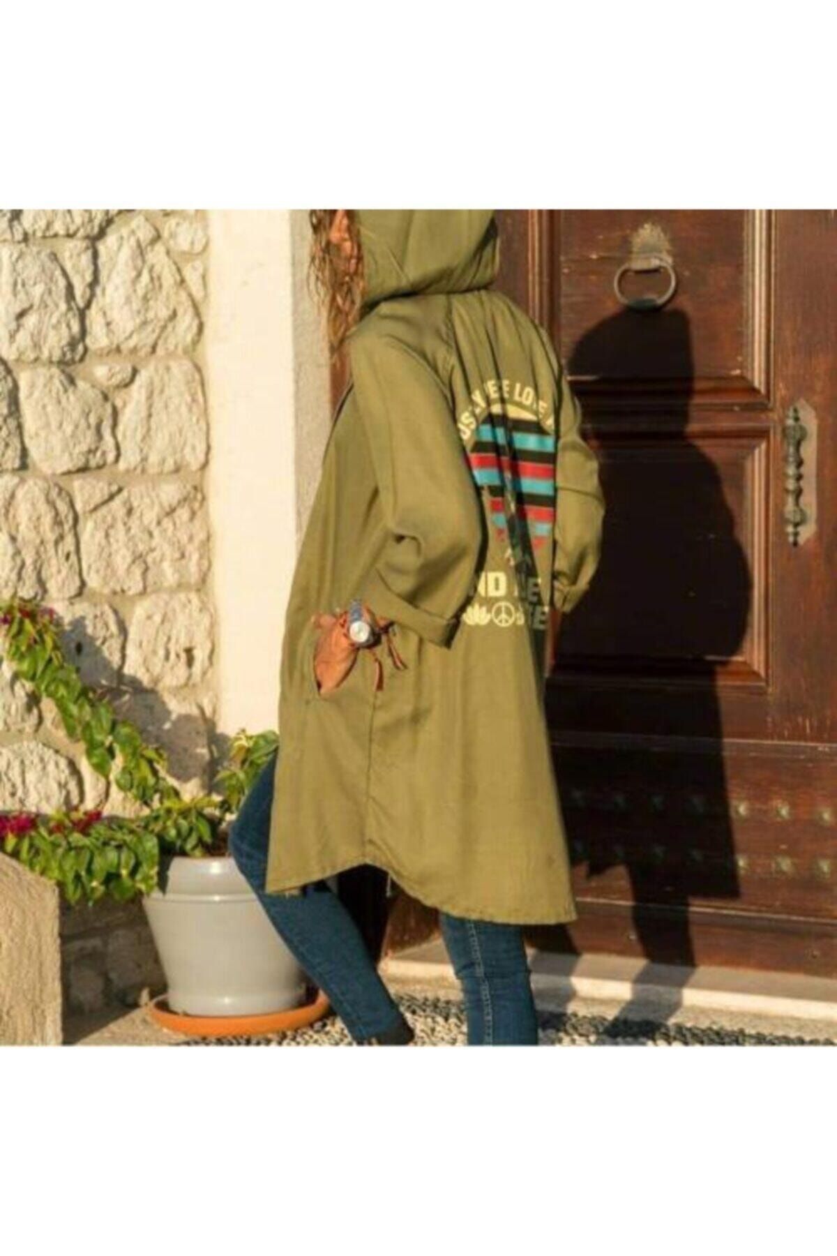 Primaro Baskı Detaylı Trençkot
