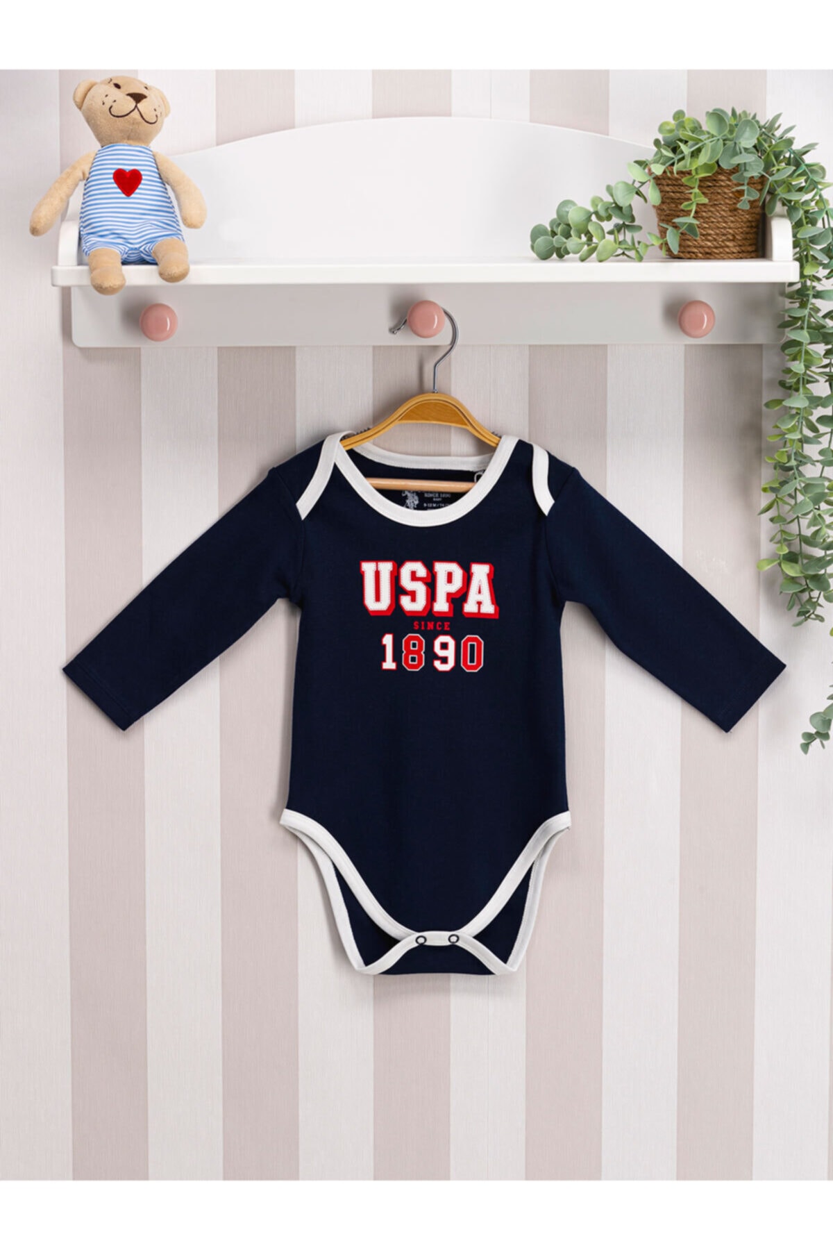 U.S. Polo Assn. U.s Polo Assn. Erkek Bebek Çıtçıtlı Badi 0-12 Ay Lacivert