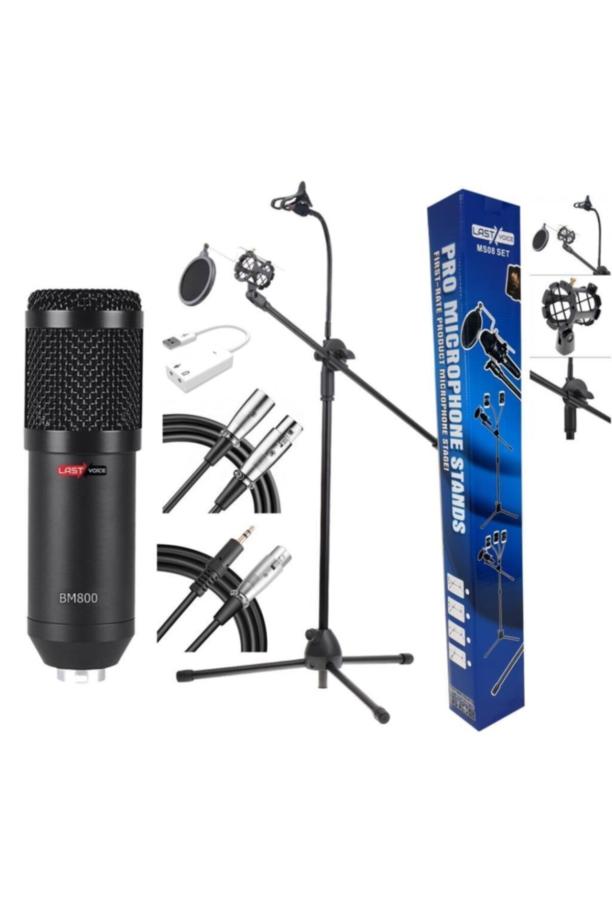 Lastvoice Bm800-ms08 Set Mikrofon Stand Filtre Telefon Tutucu Seti