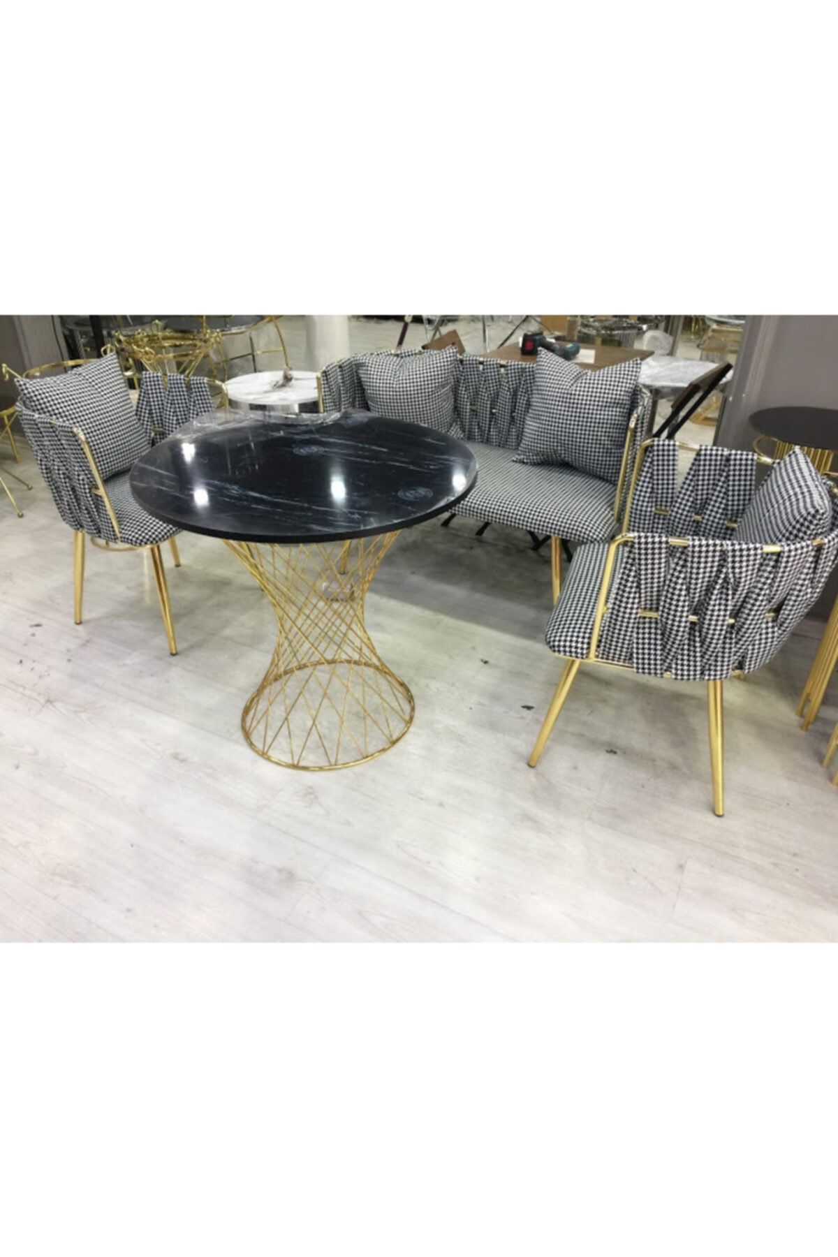 Gençtürk Gold Metal Çay Seti 4 Parça