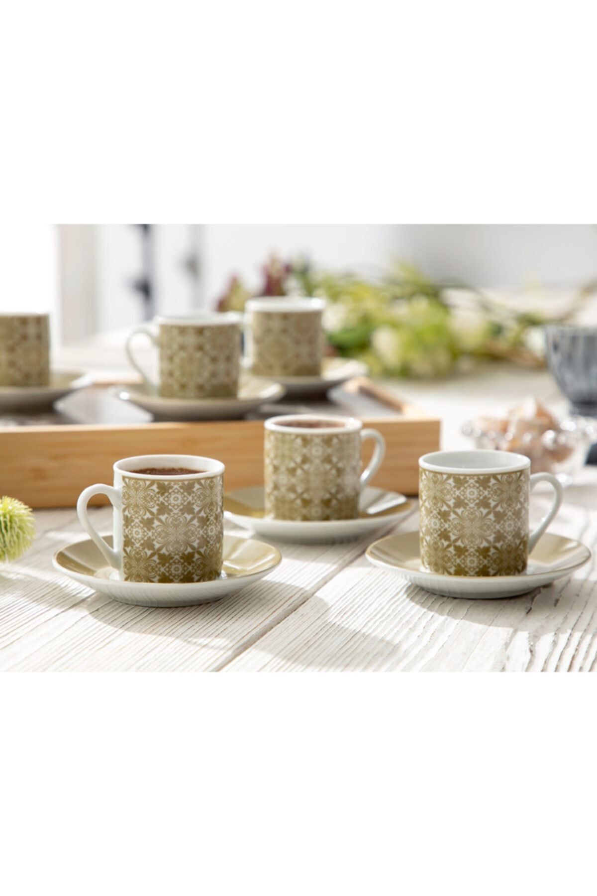 english home bradley porselen 6 li kahve fincan takimi 80 ml yesil fiyati yorumlari trendyol